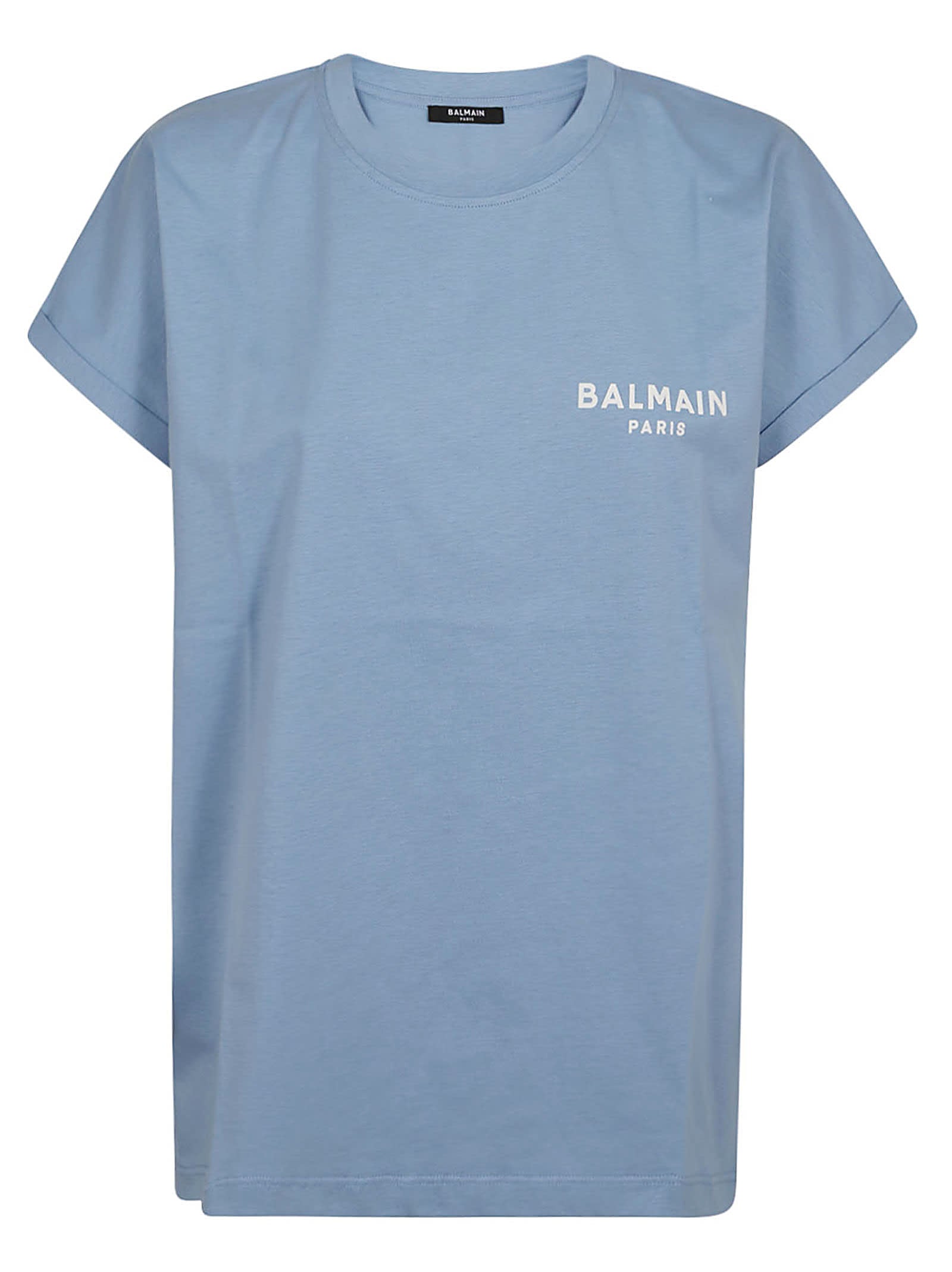 Shop Balmain Flock Detail T-shirt In Slf