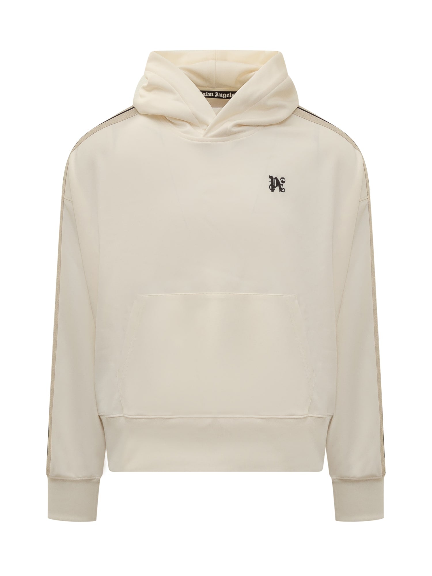 Shop Palm Angels Hoodie With Pa Monogram In Off White Black