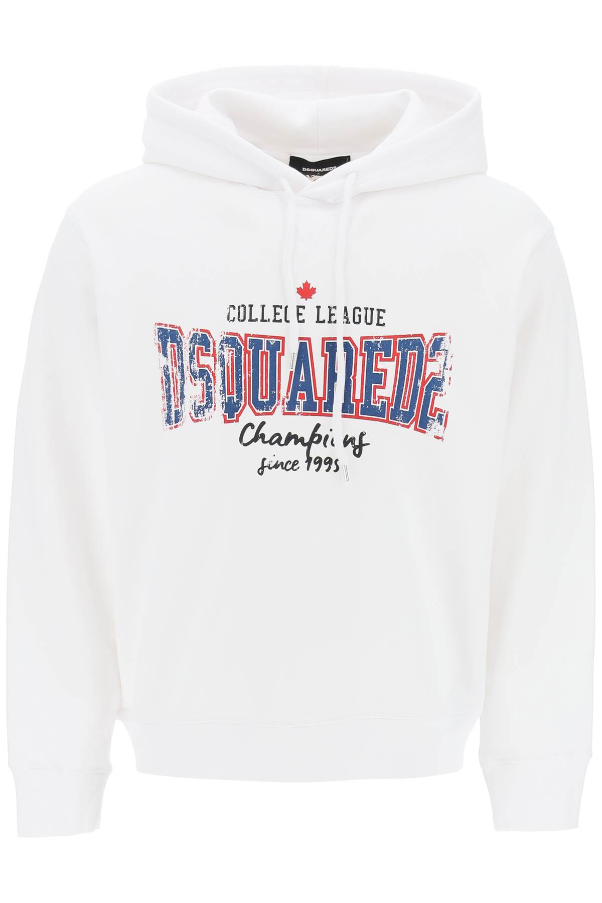 Shop Dsquared2 Cool Fit Printed Hoodie In White (white)