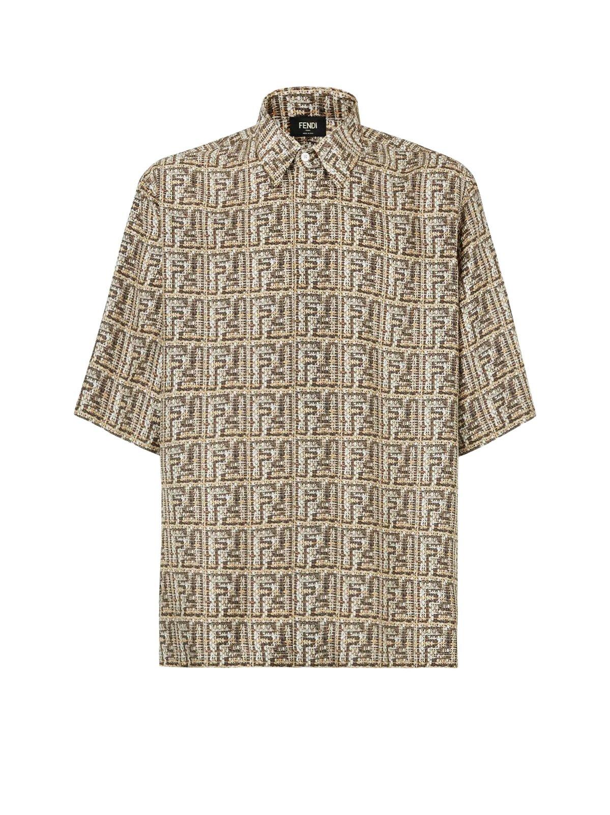 Shop Fendi All-over Ff Motif Short-sleeved Shirt In Default Title