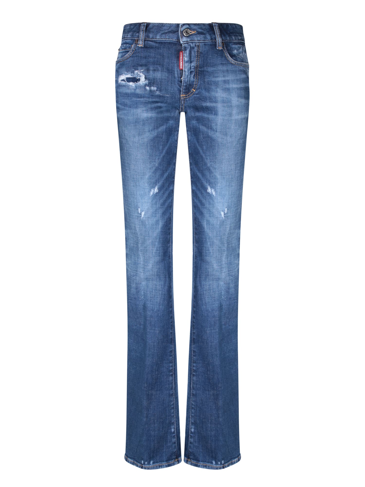 Shop Dsquared2 Medium Waist Flare Blue Jeans