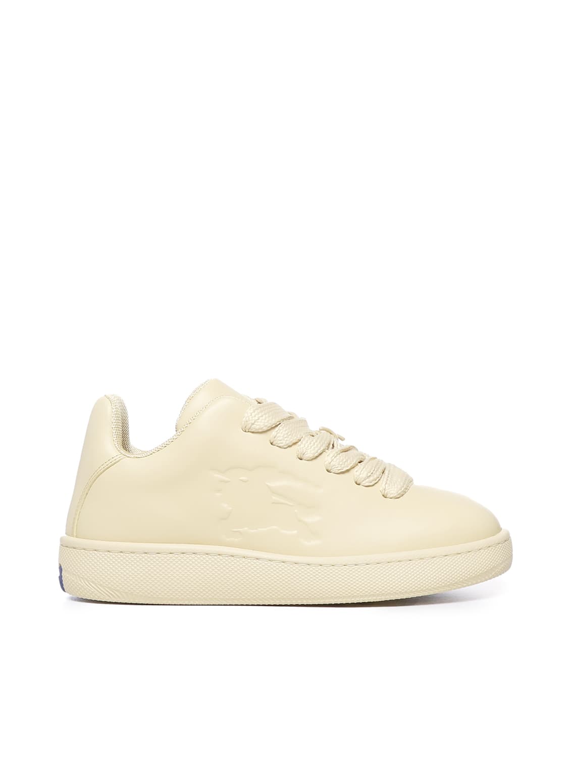 Shop Burberry Box Sneaker In Leather In Yellow