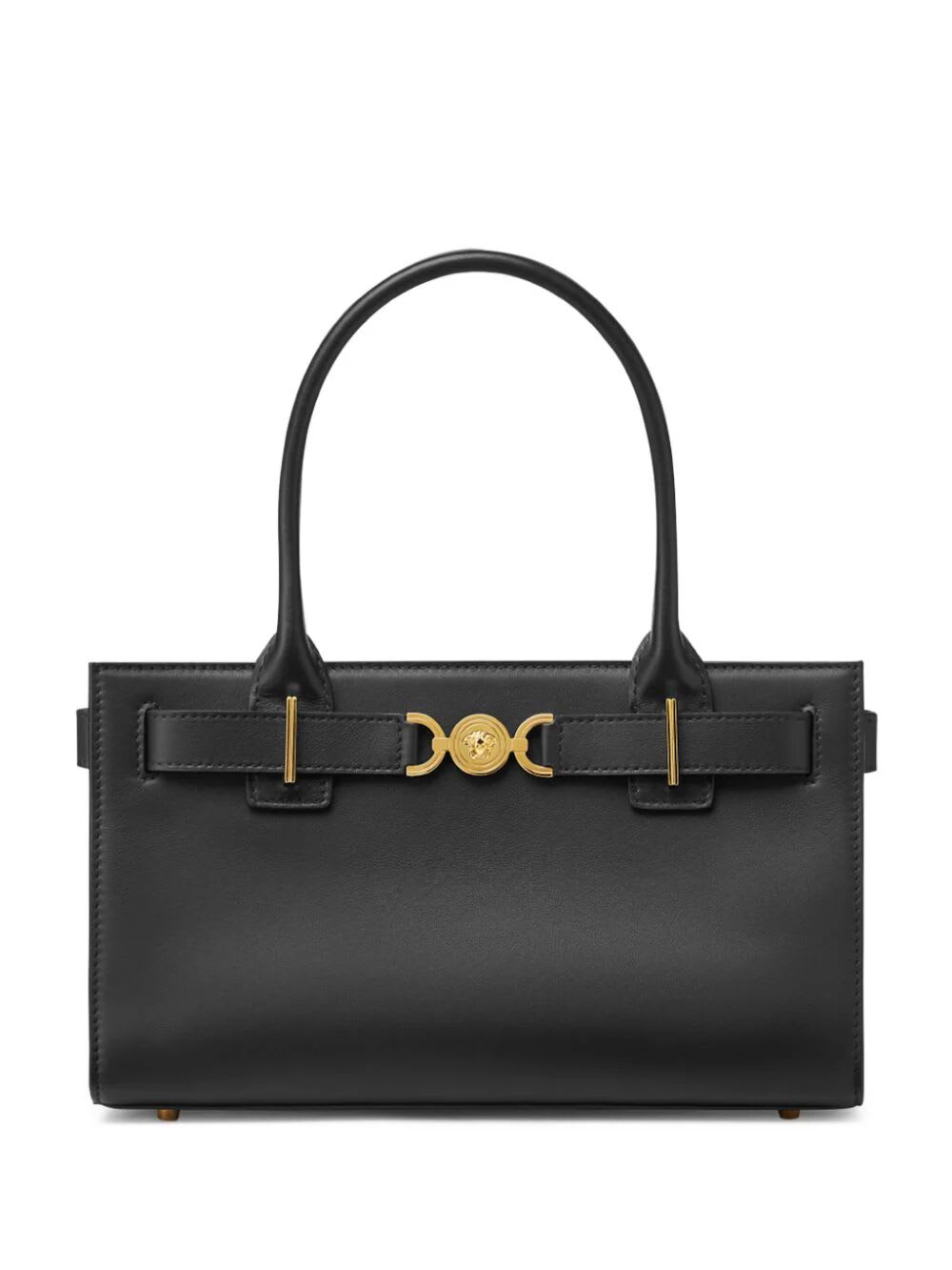 Shop Versace Large Tote In V Black  Gold