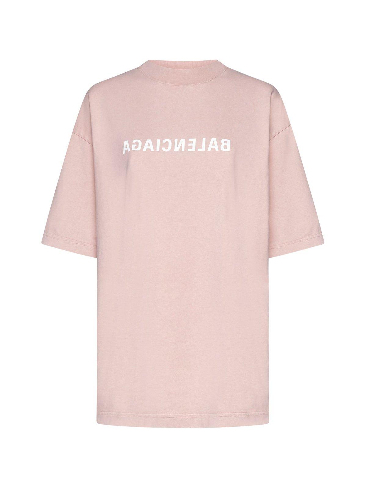 Shop Balenciaga Logo Printed Oversized T-shirt In Default Title