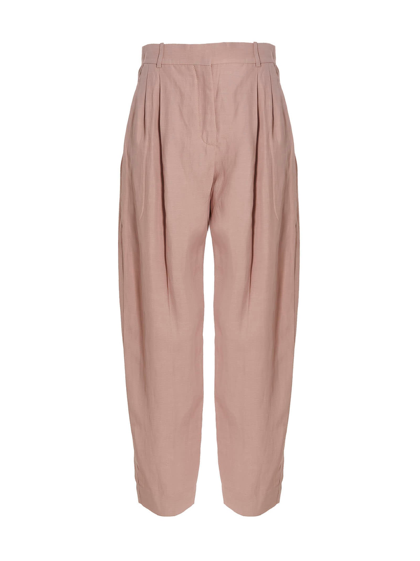 Shop Stella Mccartney Pants In Rose-pink Viscose In Pink & Purple