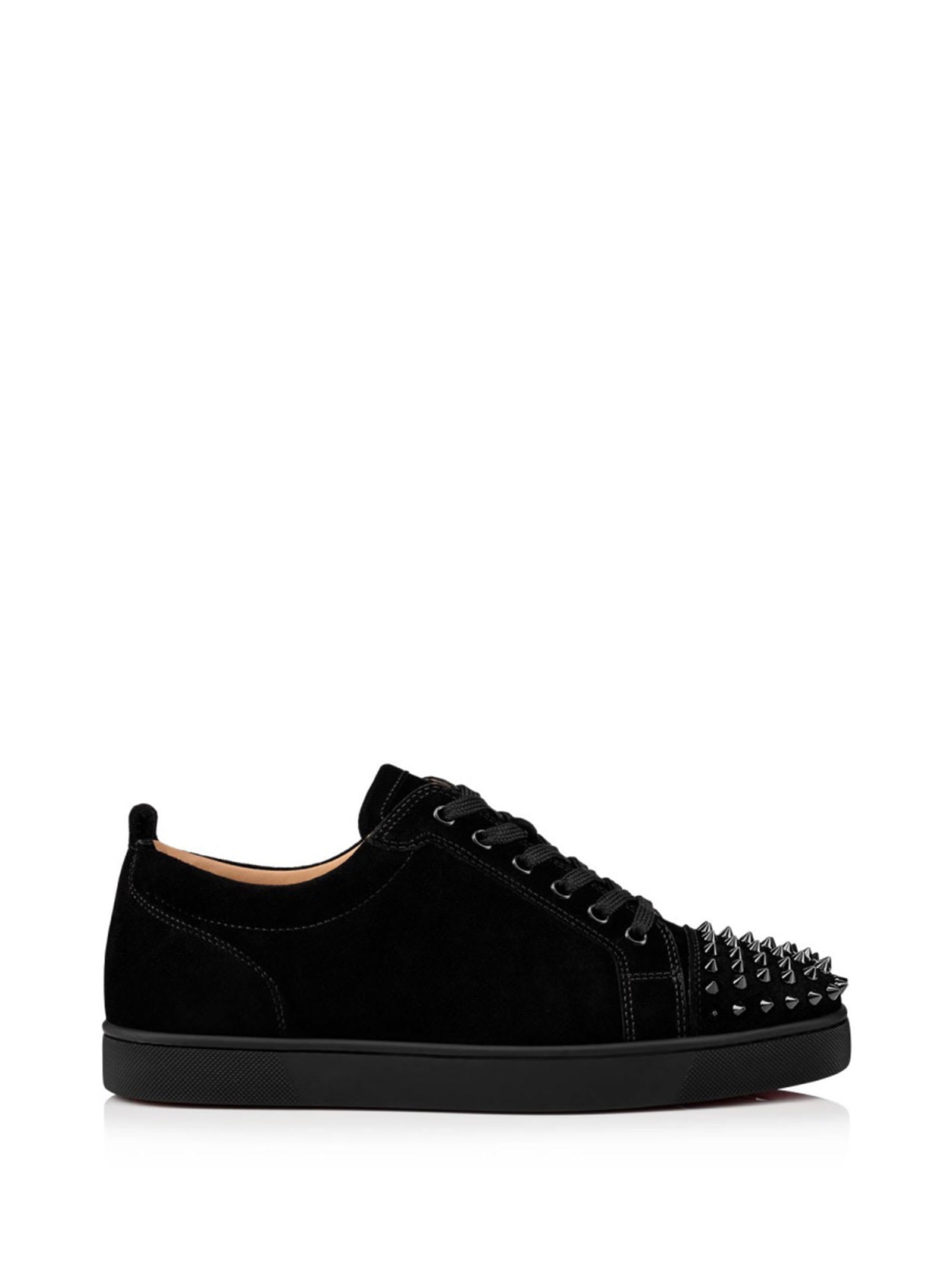 Shop Christian Louboutin Louis Sneakers With Spikes In Black Black