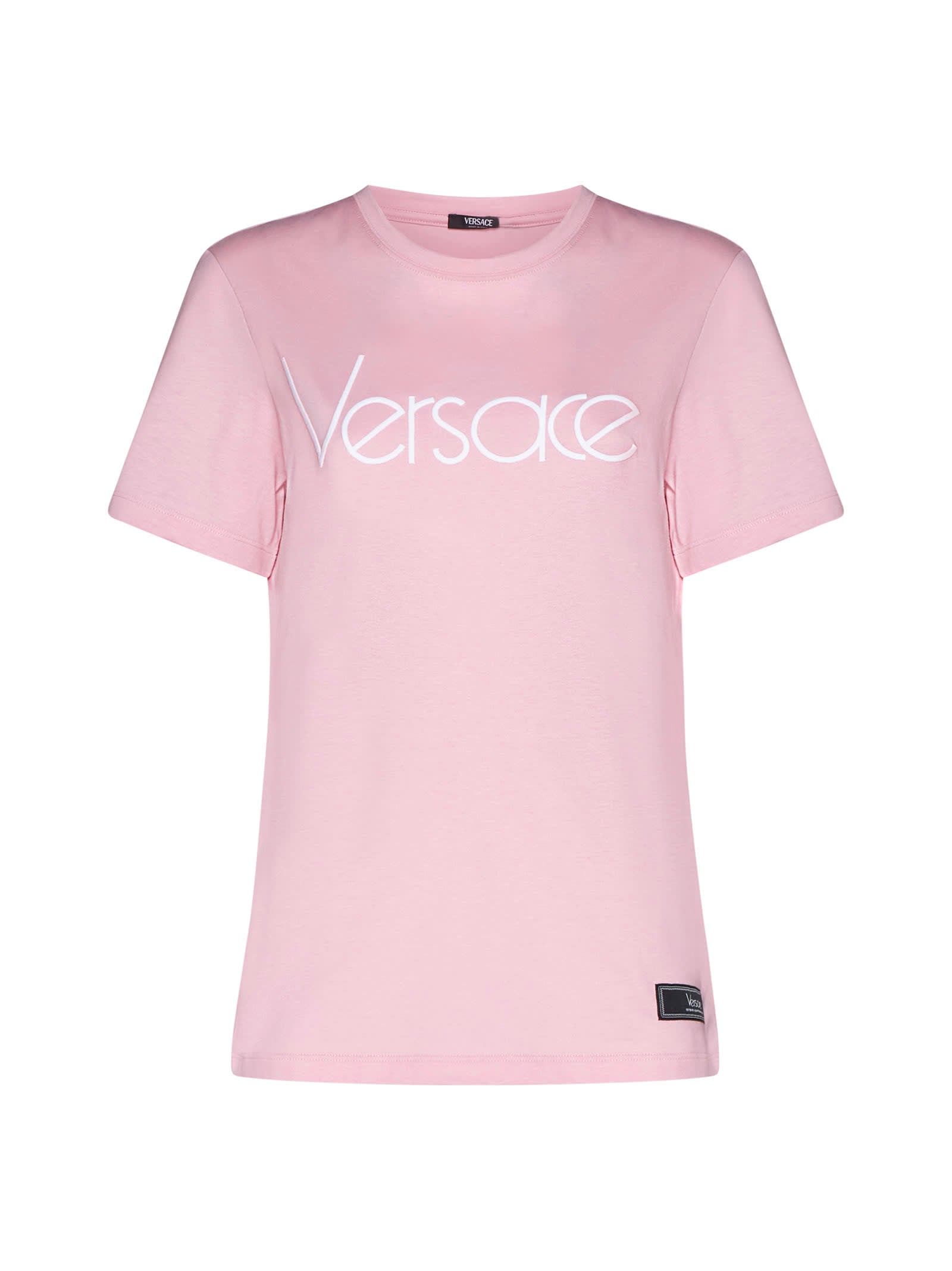 Shop Versace T-shirt In Pink White