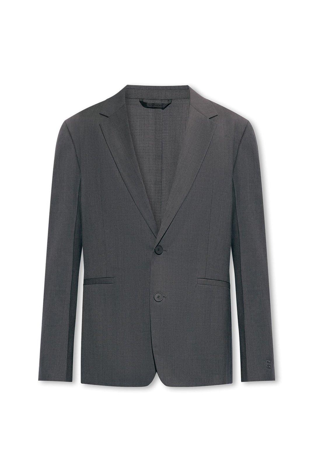 Shop Givenchy Single-breasted Tailored Blazer In Grey