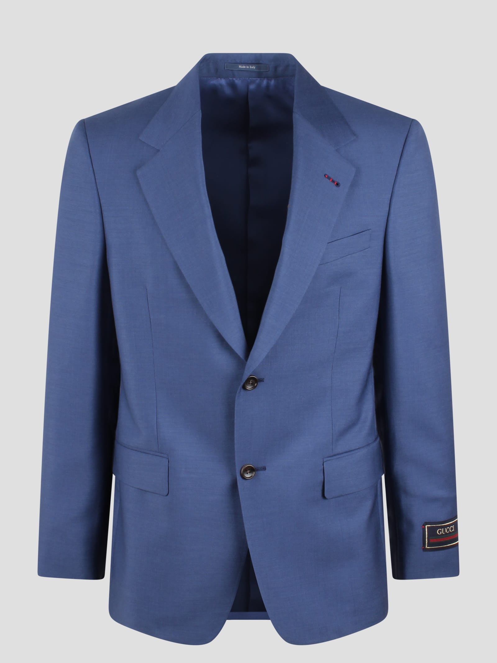 Shop Gucci Wool Mohair Formal Jacket In Blue