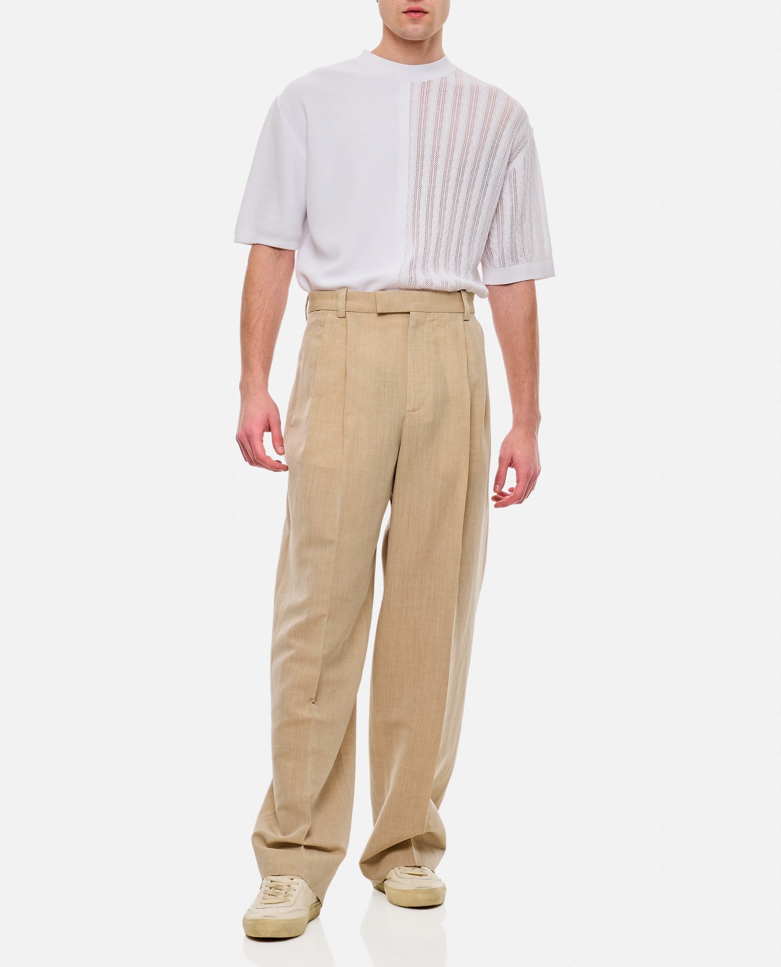 Shop Jacquemus Titolo Trousers In Beige