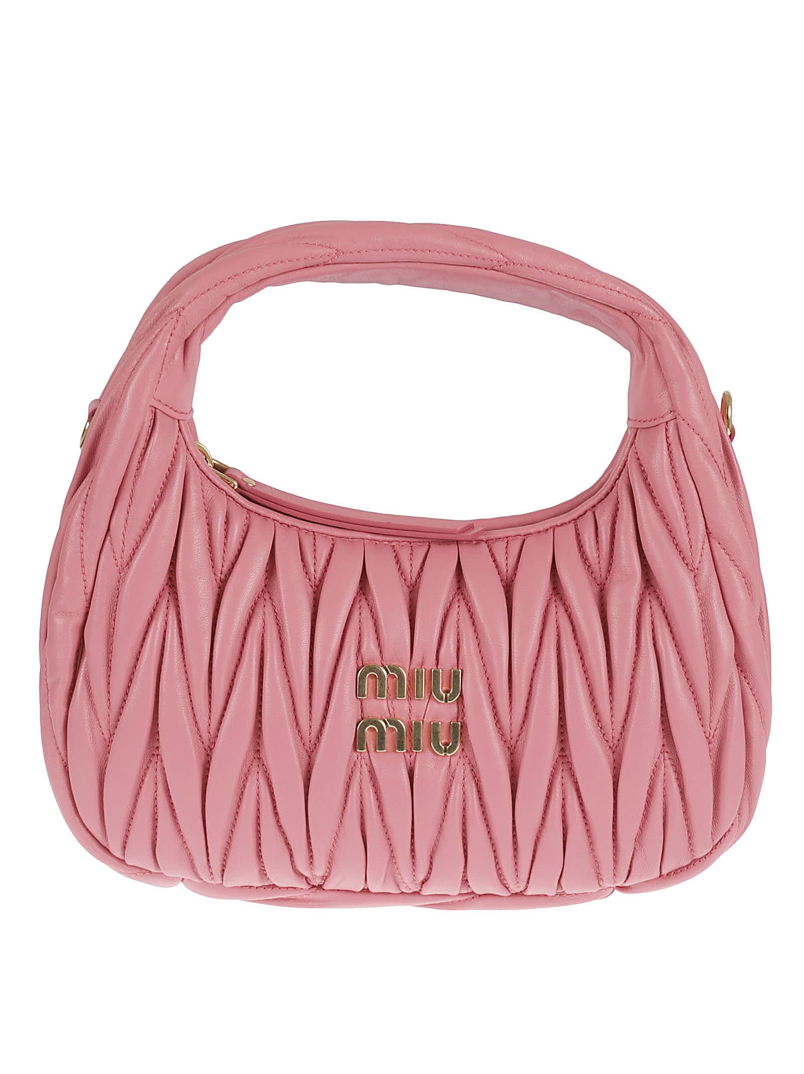 Shop Miu Miu Matelass Houlder Bag In Begonia