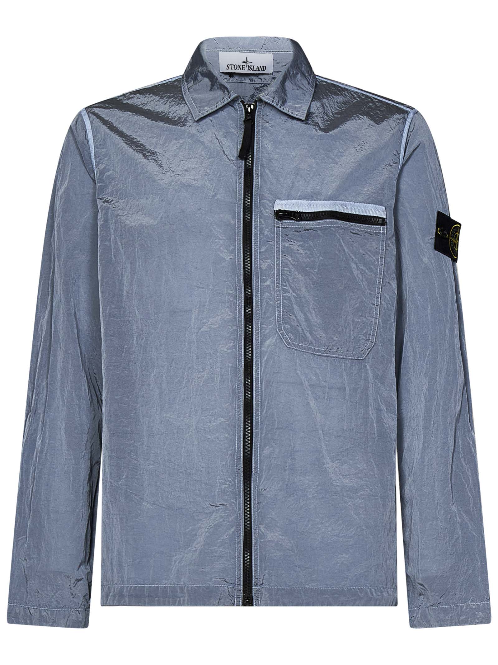 Shop Stone Island Jacket In Light Blue