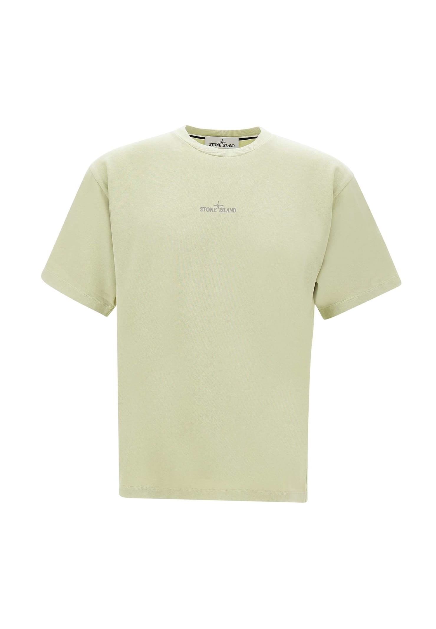 Shop Stone Island Cotton T-shirt In Green