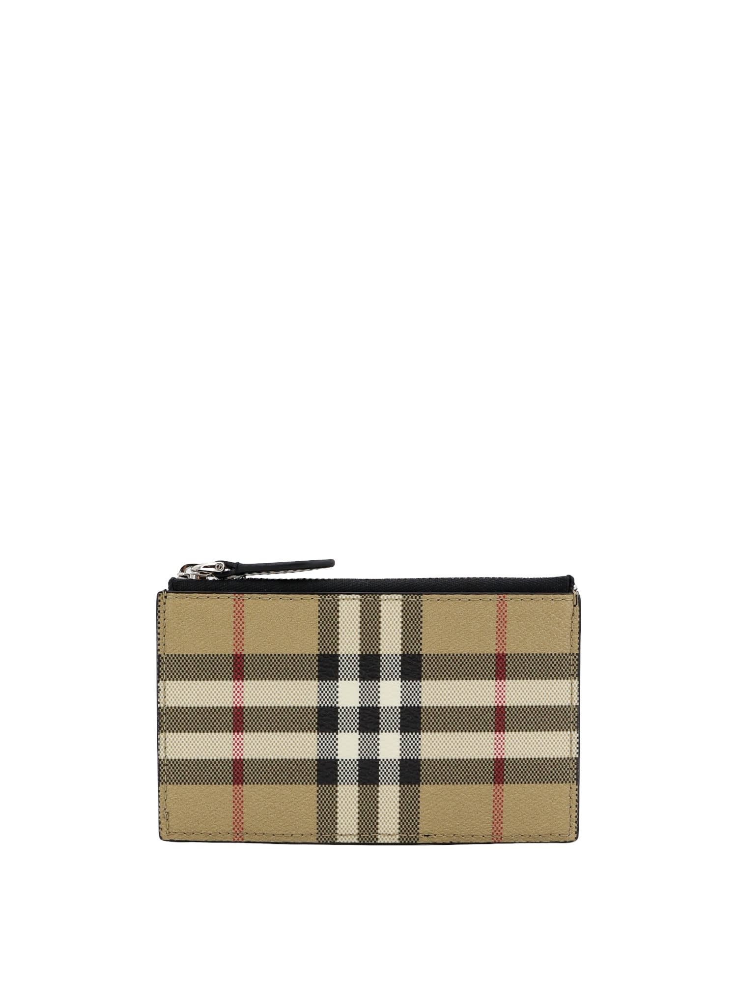 Shop Burberry Card Holder In Beige