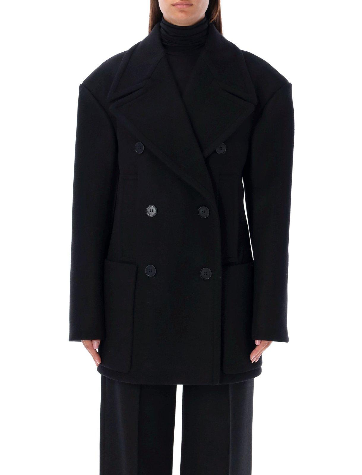 Shop Stella Mccartney Double Breasted Peacoat In Black