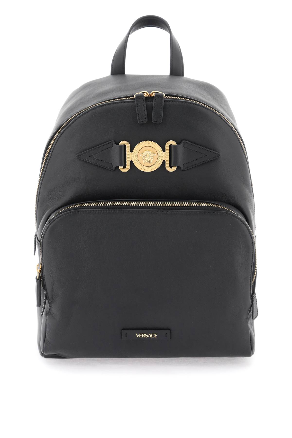 Shop Versace Medusa Biggie Backpack In Black (black)