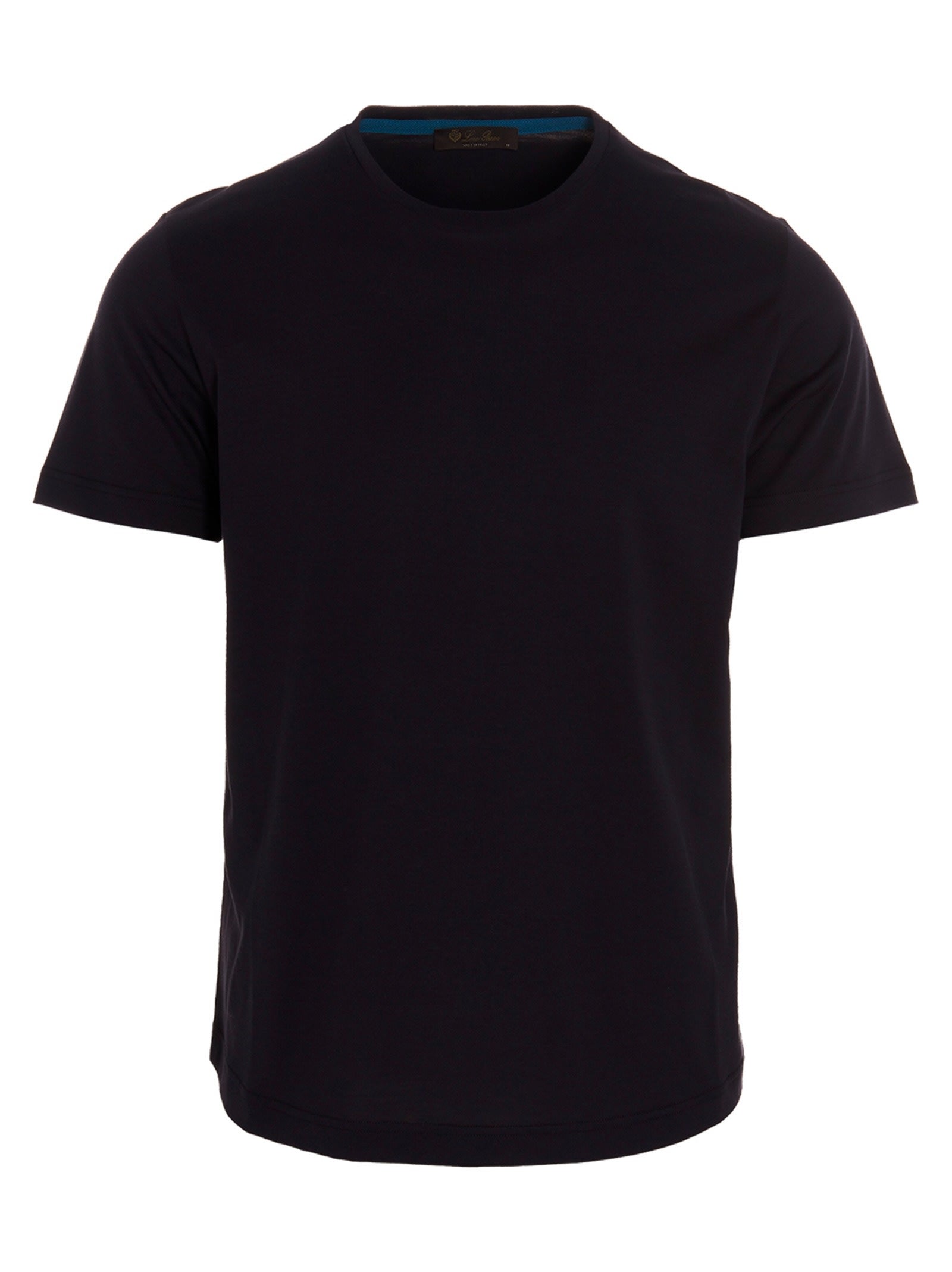 Shop Loro Piana Cotton Silk T-shirt In Blue Navy