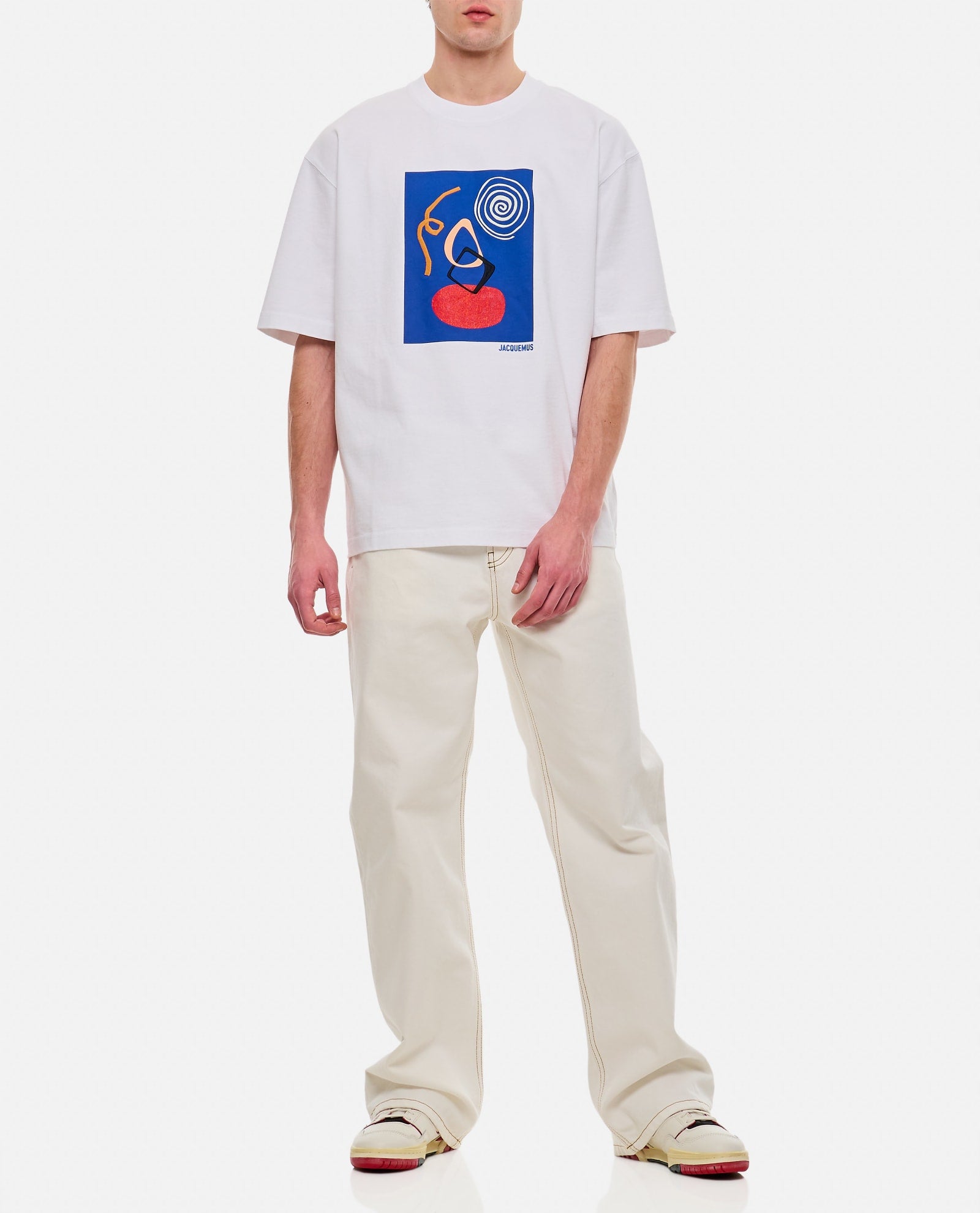 Shop Jacquemus Cuadro Cotton T-shirt In White