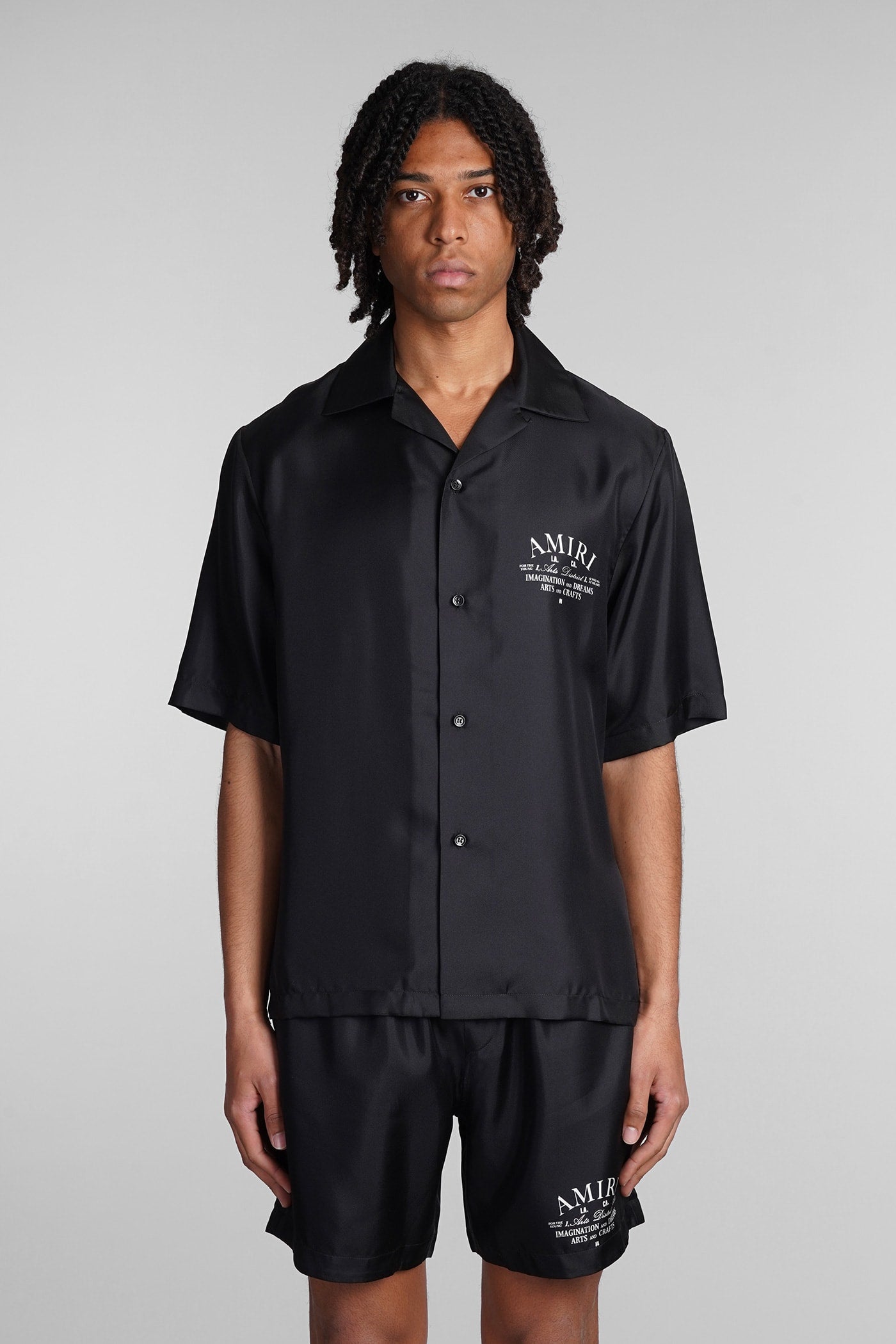 Shop Amiri Shirt In Black Silk