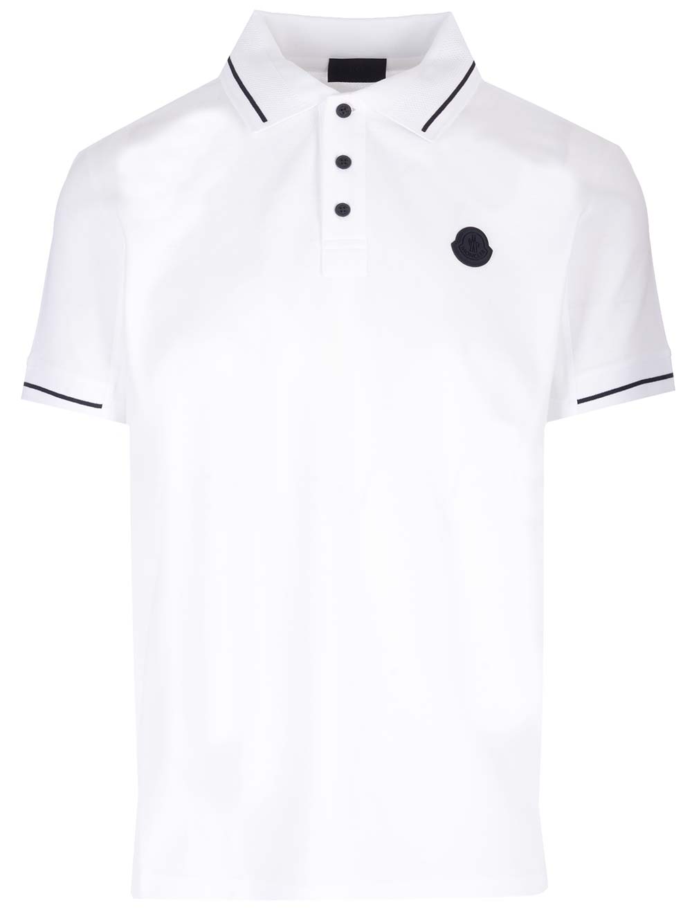 Shop Moncler Short-sleeved Polo Shirt In White