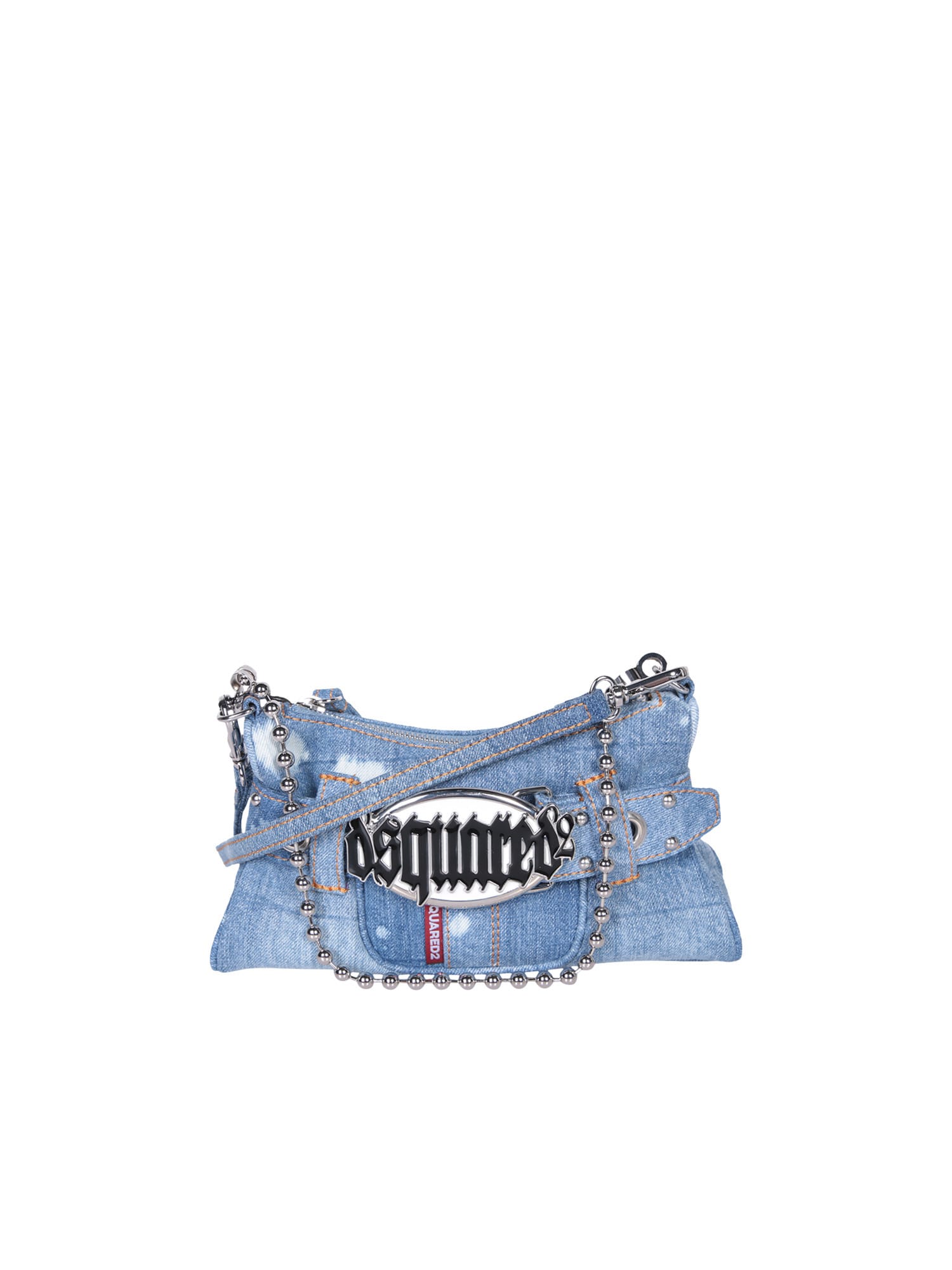 Shop Dsquared2 Gothic Belt Clutch Blue Bag