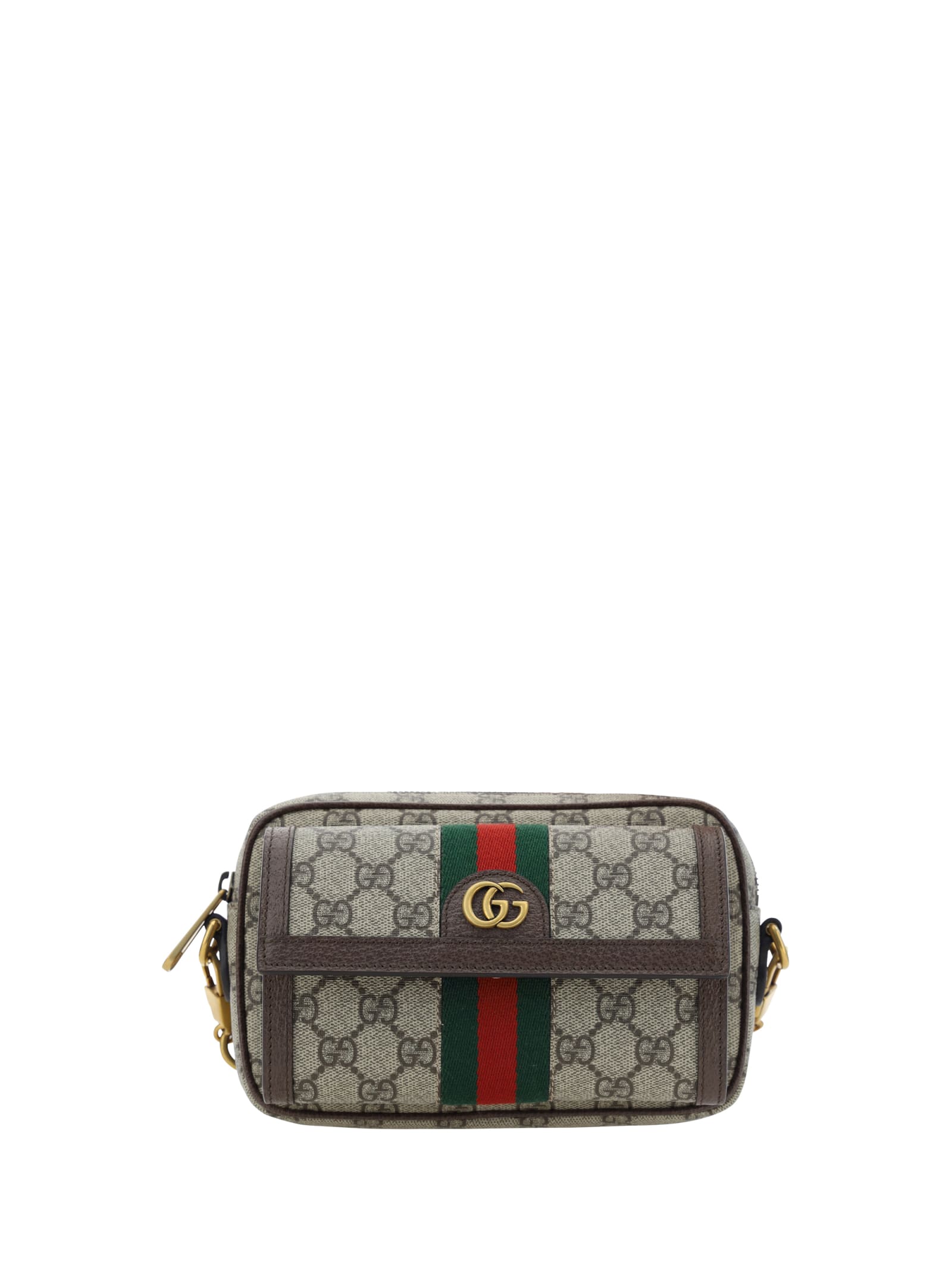 Shop Gucci Ophidia Gg Shoulder Bag In Acero