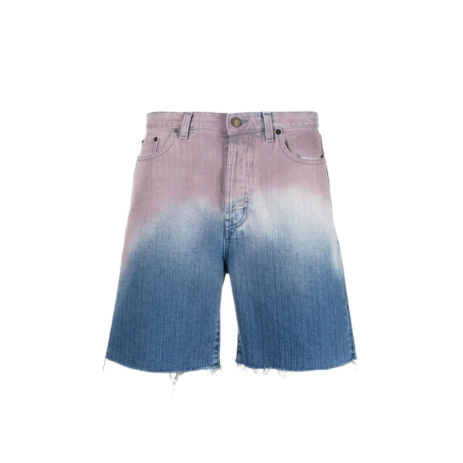 Shop Saint Laurent Denim Shorts In Blue