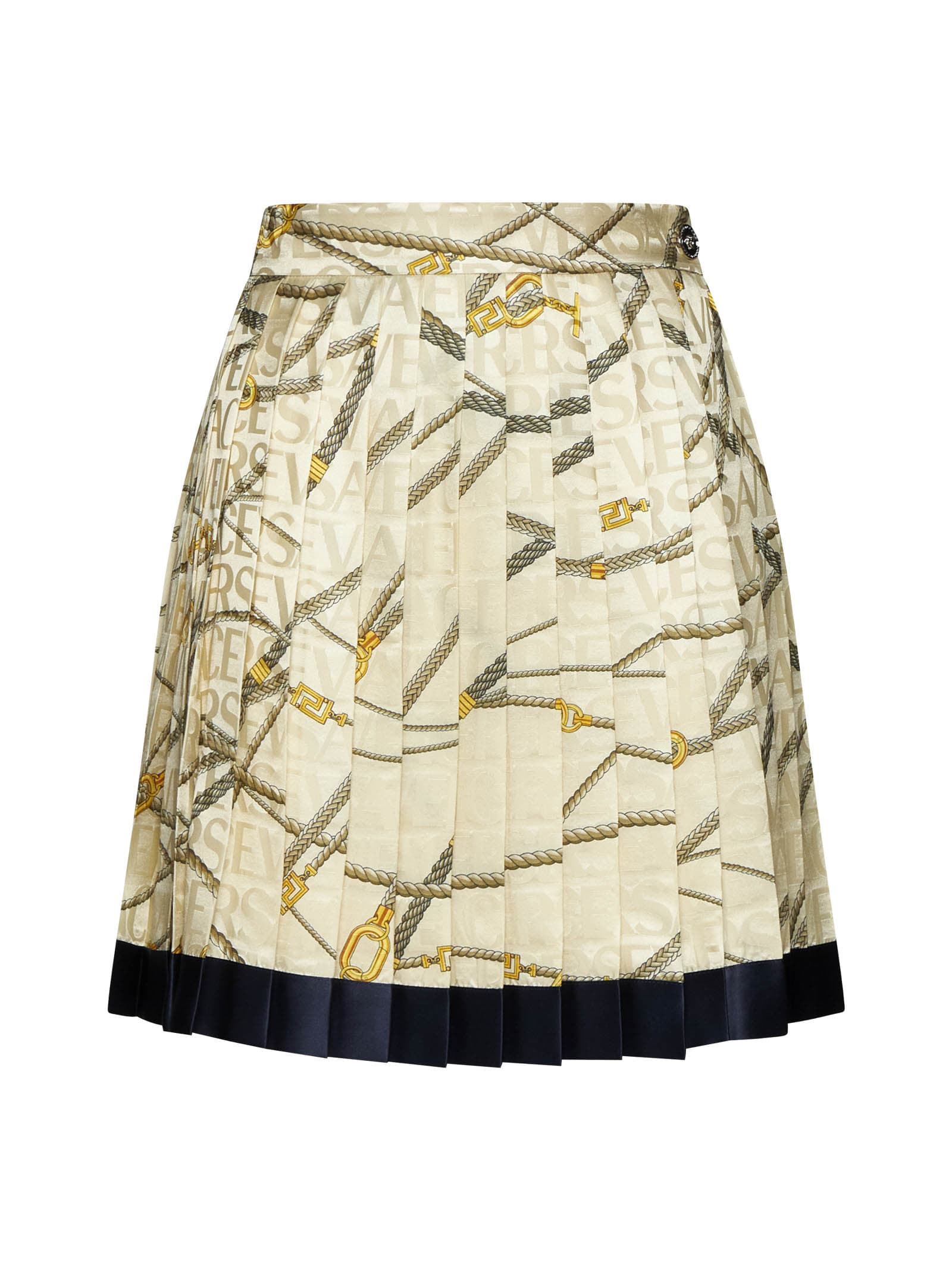 Shop Versace Skirt In Sand Gold