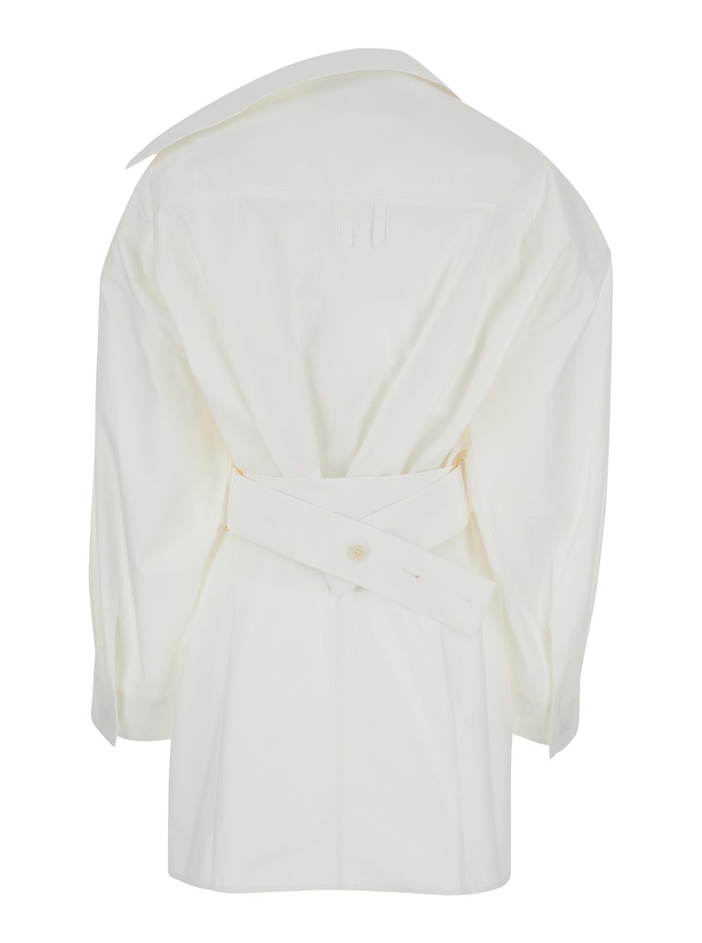 Shop Jacquemus White La Mini Robe Chemise Shirt Dress In Cotton Woman