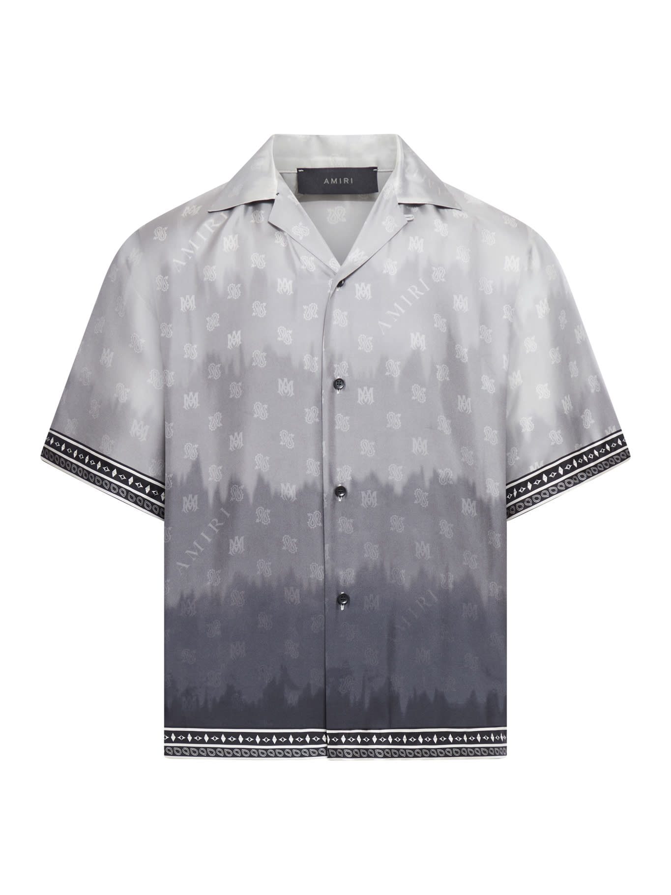 Shop Amiri Micro Ma Paisley Bowling Shirt In Black