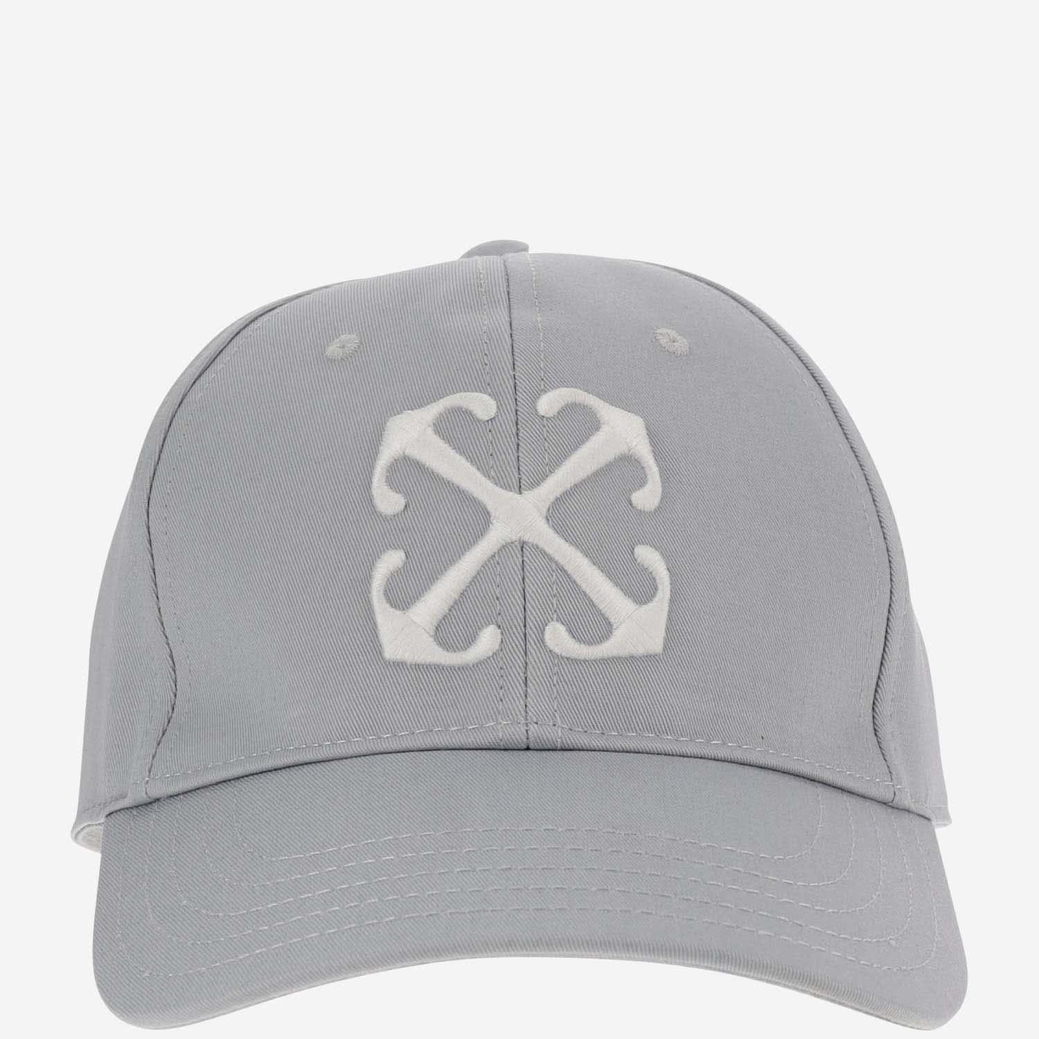 Off-white Arrow Canvas Hat In Gray