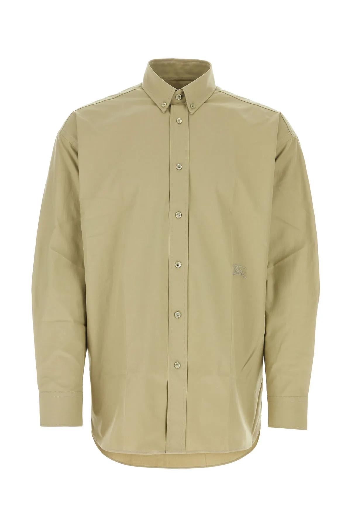 Shop Burberry Army Green Oxford Shirt In Verde