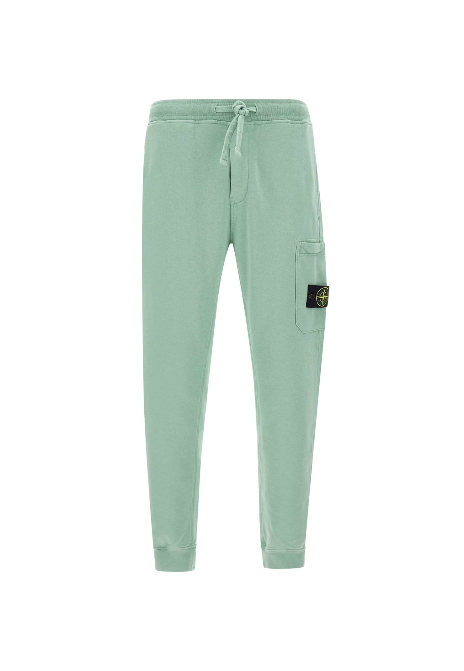 Shop Stone Island Cotton Joggers In Green