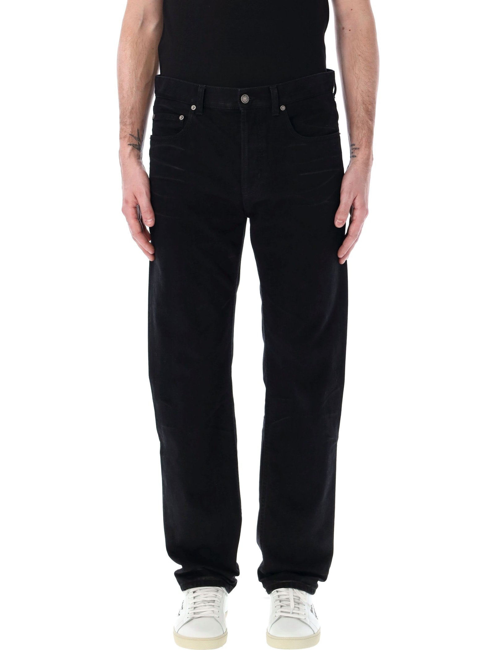 Shop Saint Laurent Baggy Jeans In Black