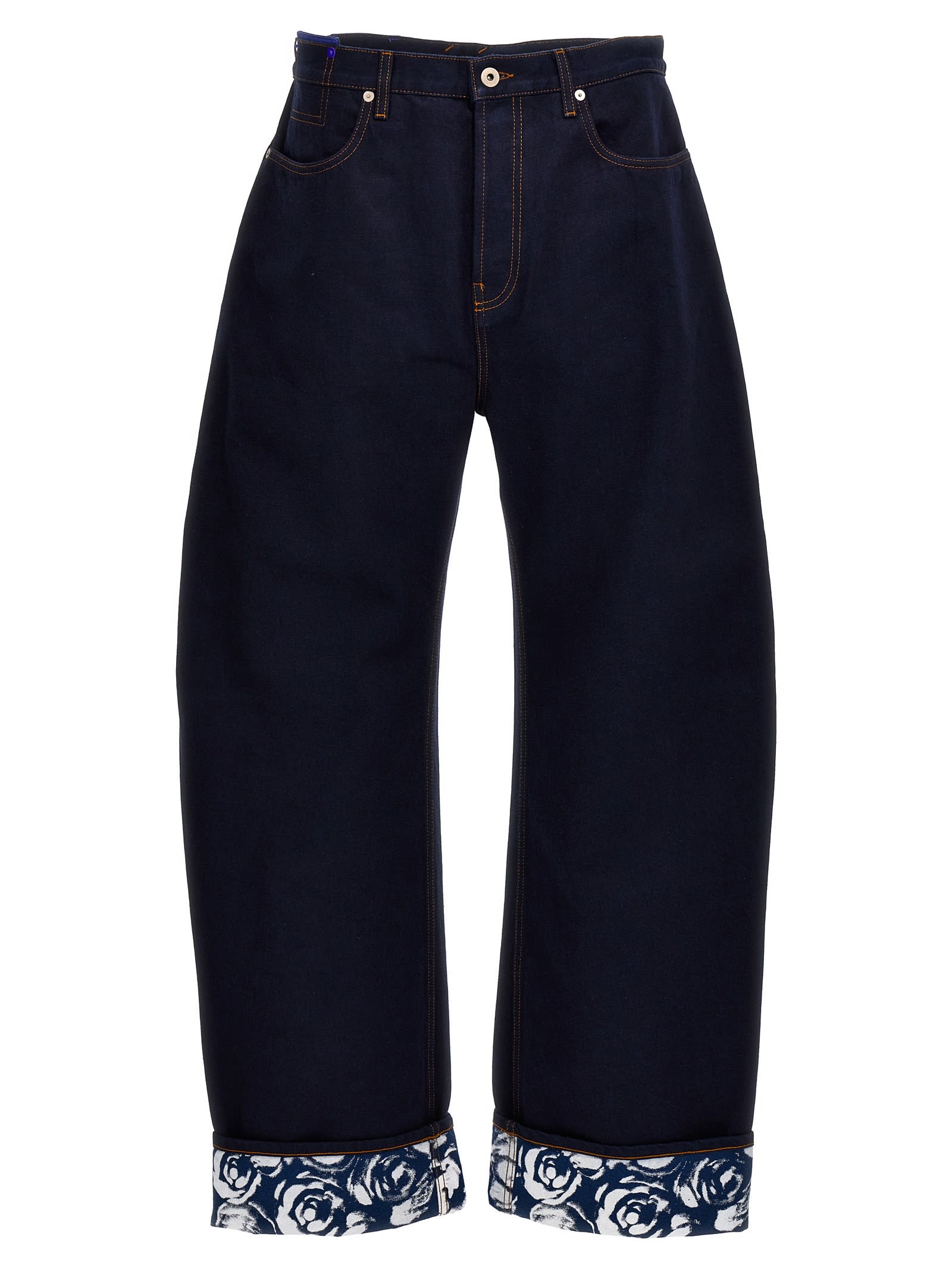 Shop Burberry Heavy Denim Jeans In Blue