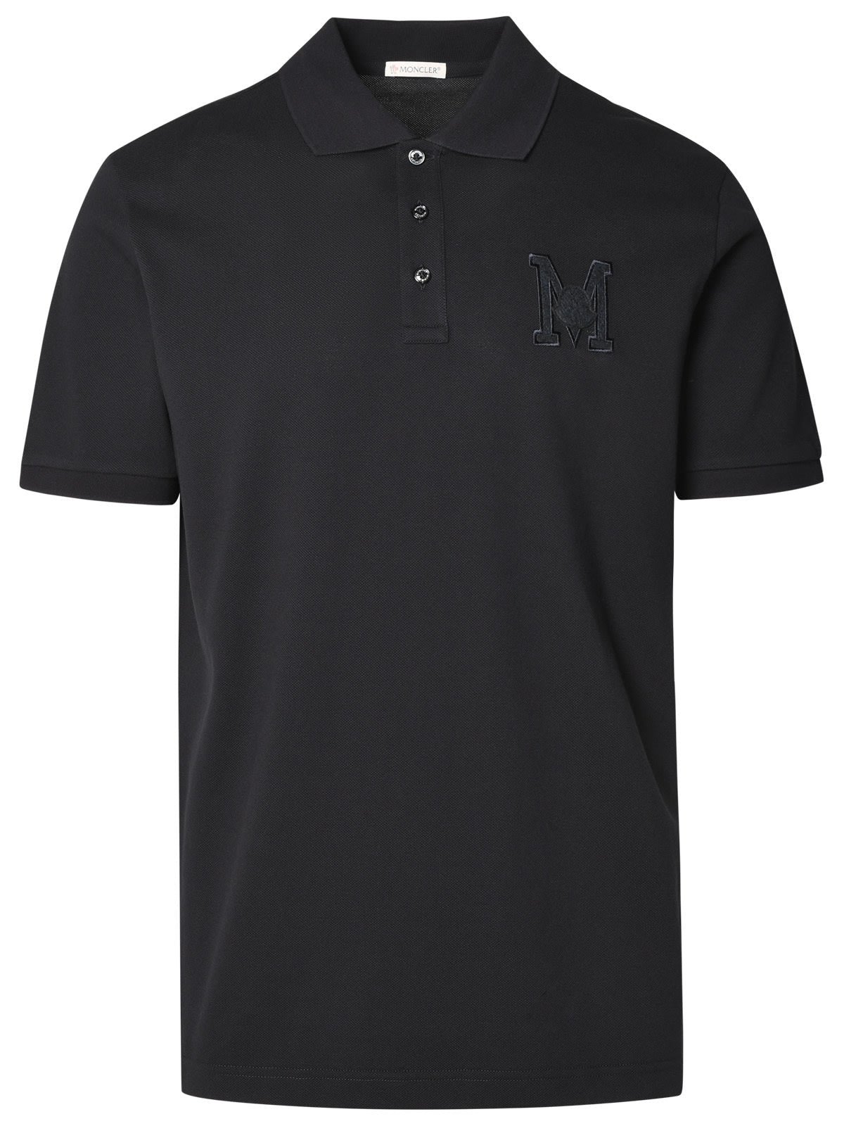 Shop Moncler Polo Shirt In Blue Cotton In Default Title