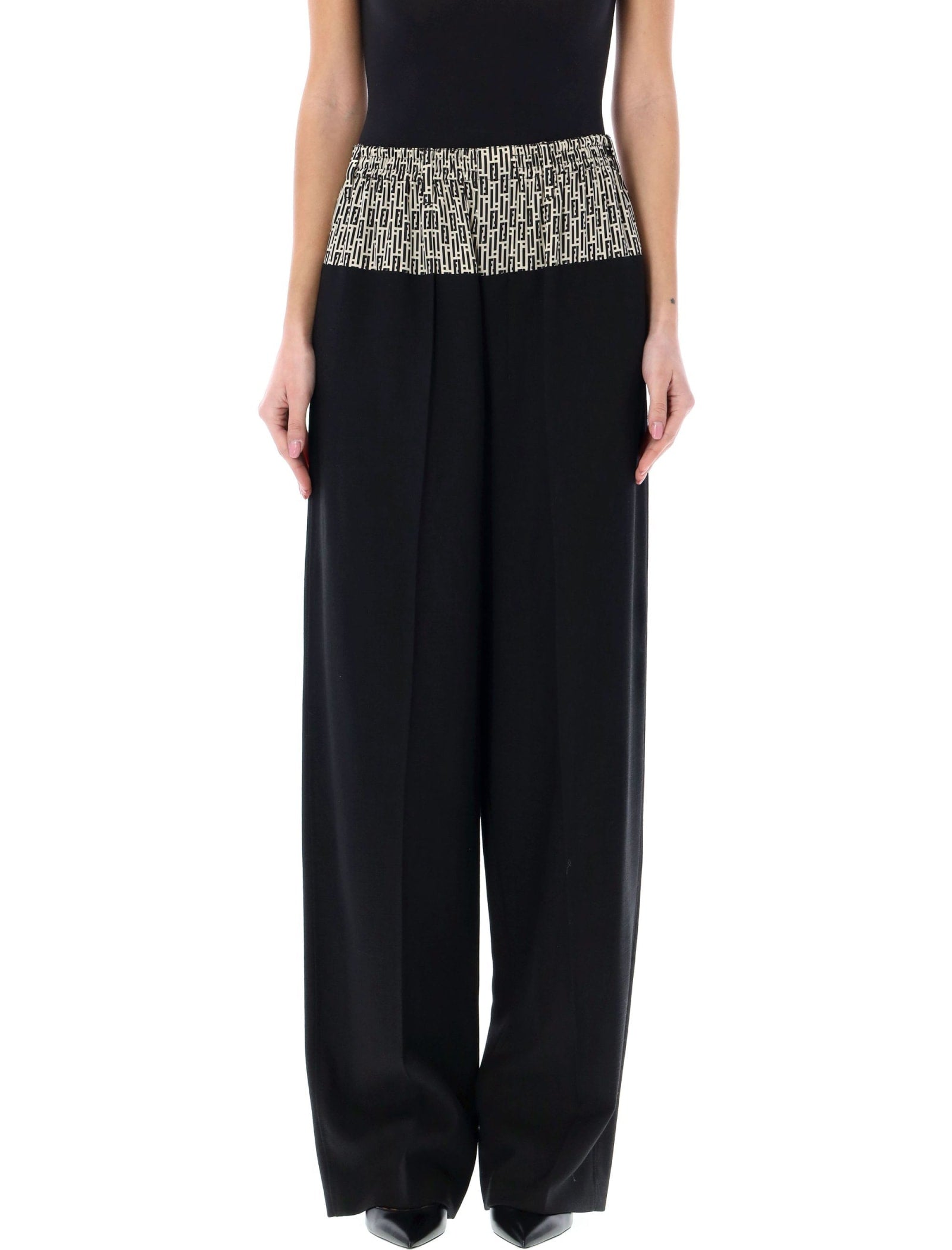 Shop Fendi Cigarette Pants In Black