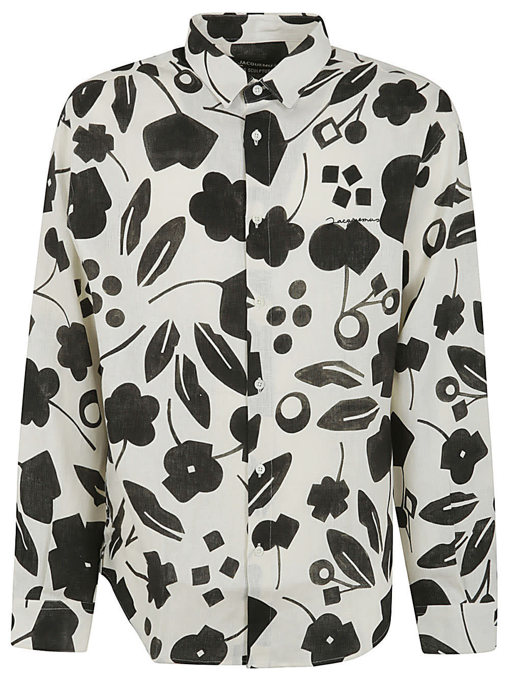 Shop Jacquemus Simon Shirt In Hc Pt Black White Cubic Flow