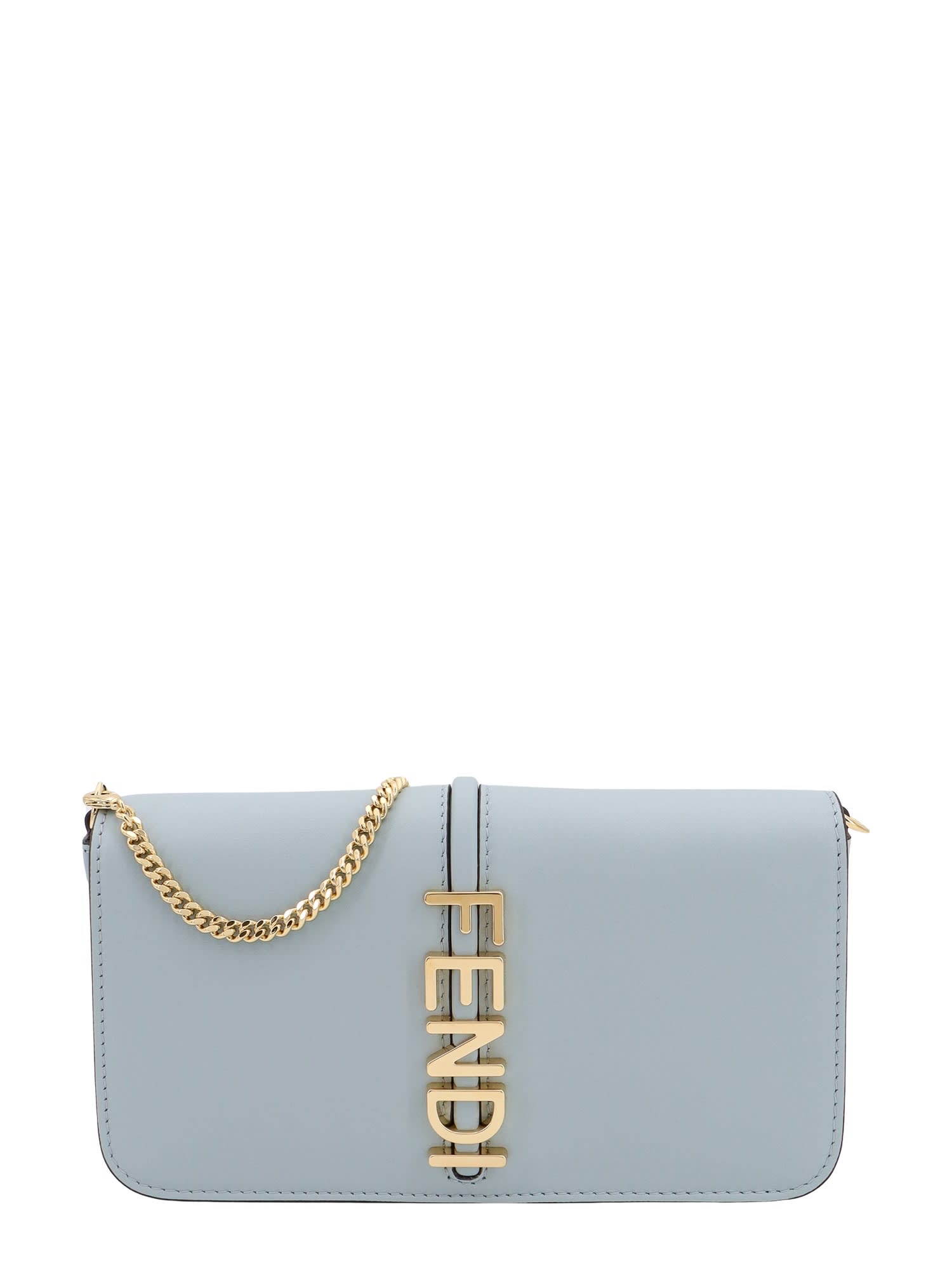 Shop Fendi Graphy Wallet In Clear Blue