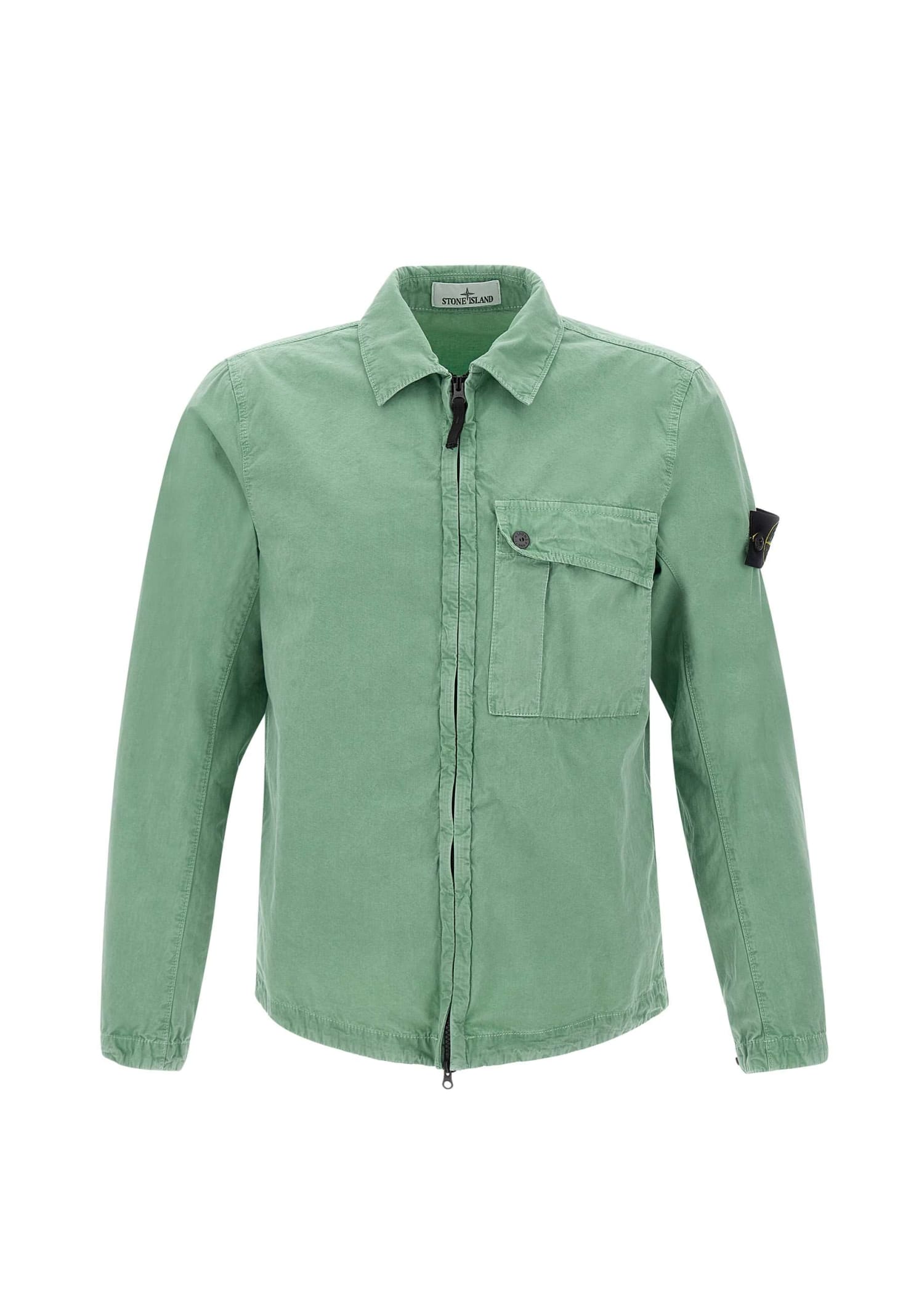 Shop Stone Island Overshirt Jacket In Green