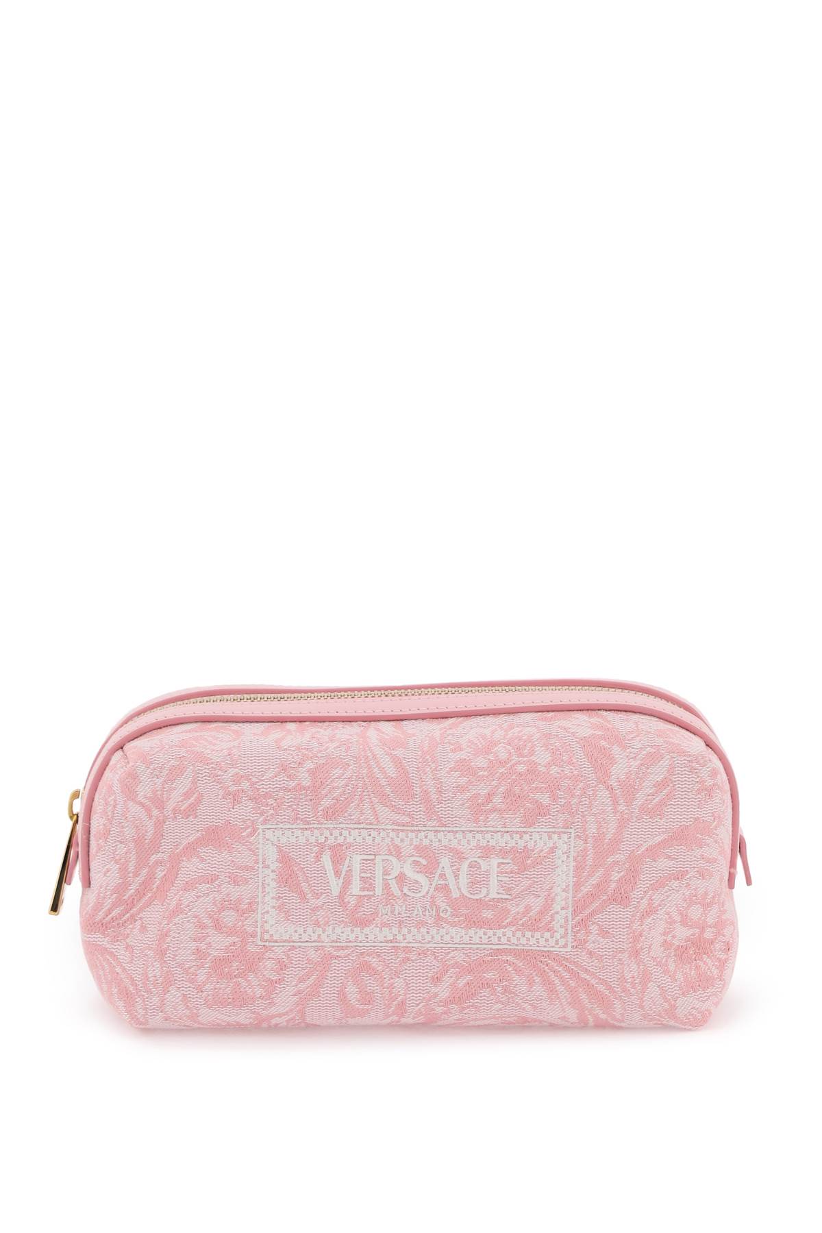 Shop Versace Barocco Vanity Case In Pale Pink English Rose Ve (pink)