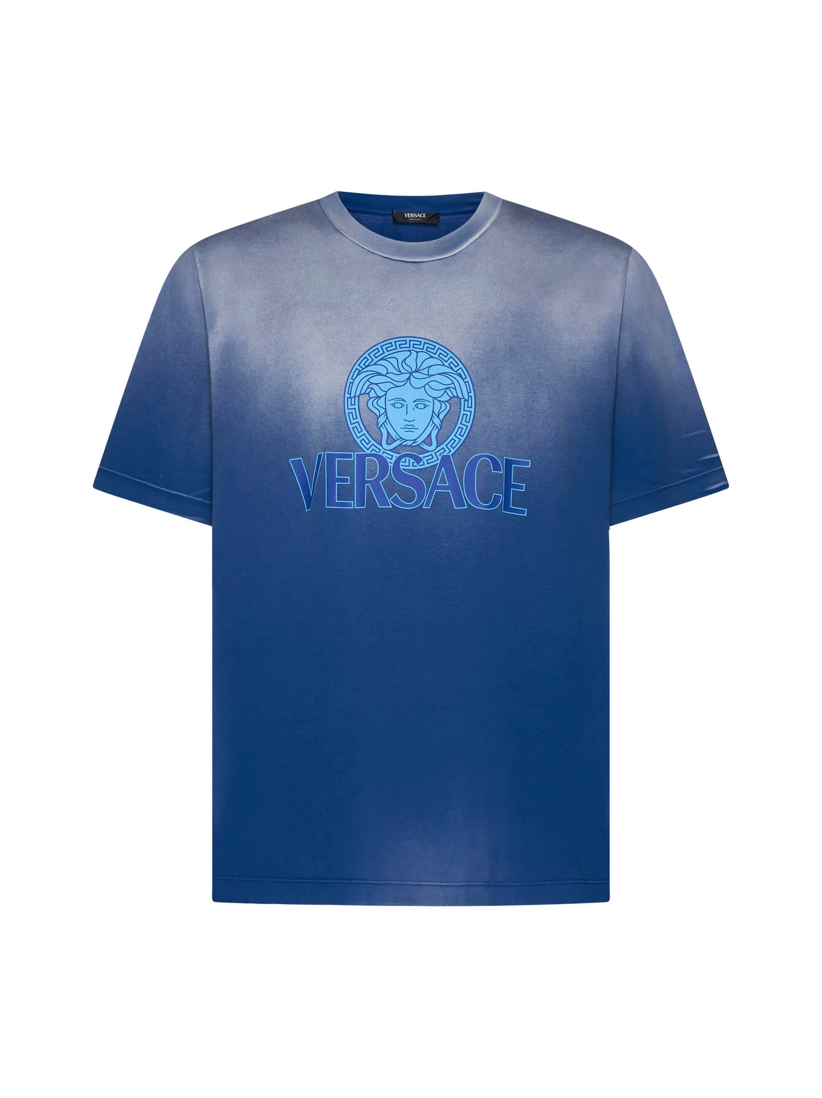 Shop Versace T-shirt In Royal Blue