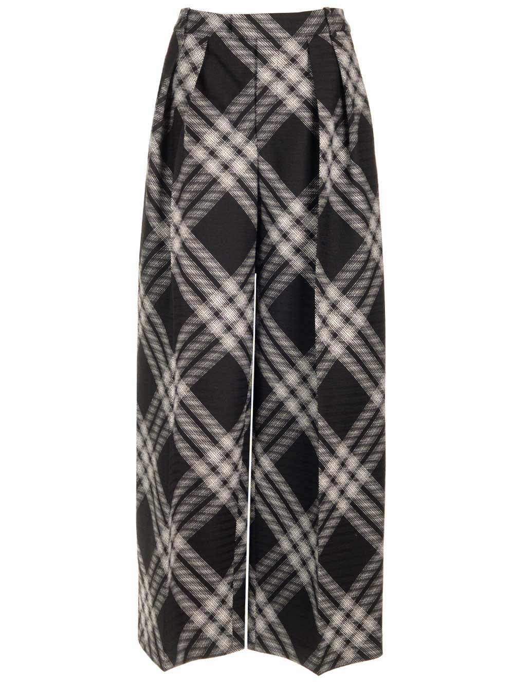 Shop Burberry Wide Leg Trousers In Black