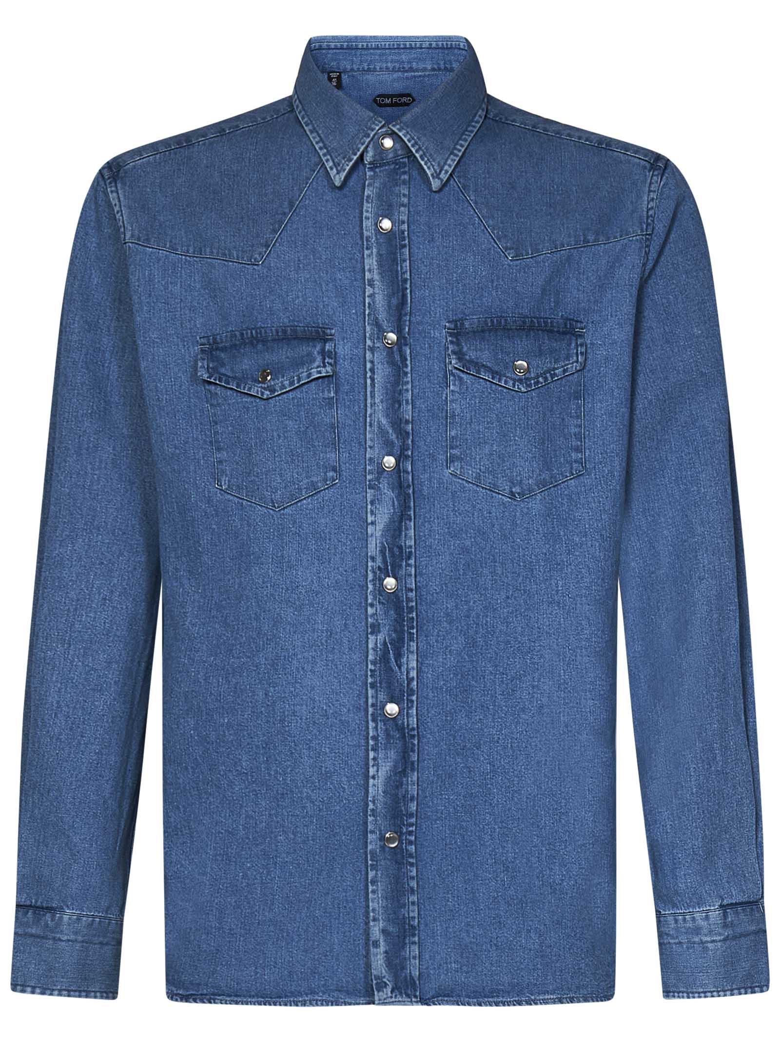 Shop Tom Ford Shirt In Blue