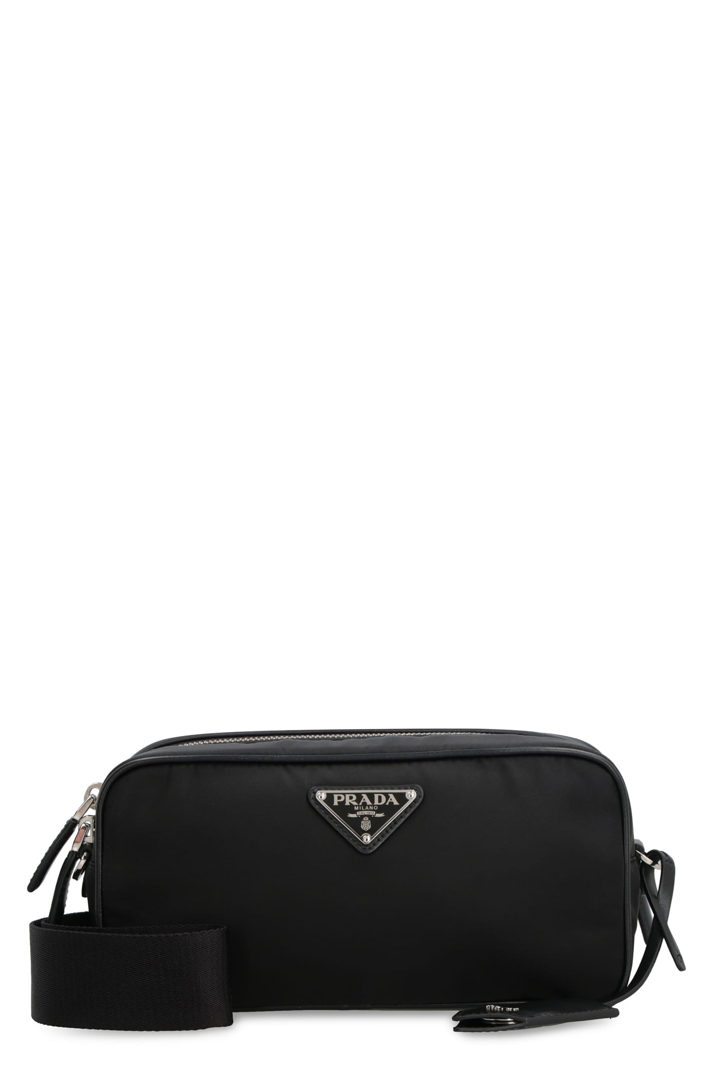 Shop Prada Nylon Messenger Bag In Black