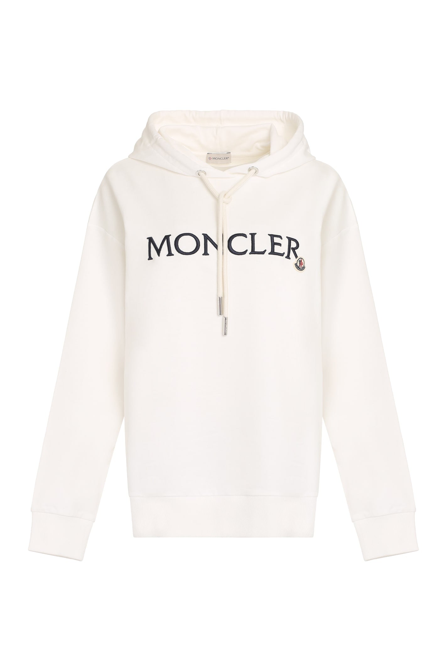 Shop Moncler Hooded Sweatshirt In White