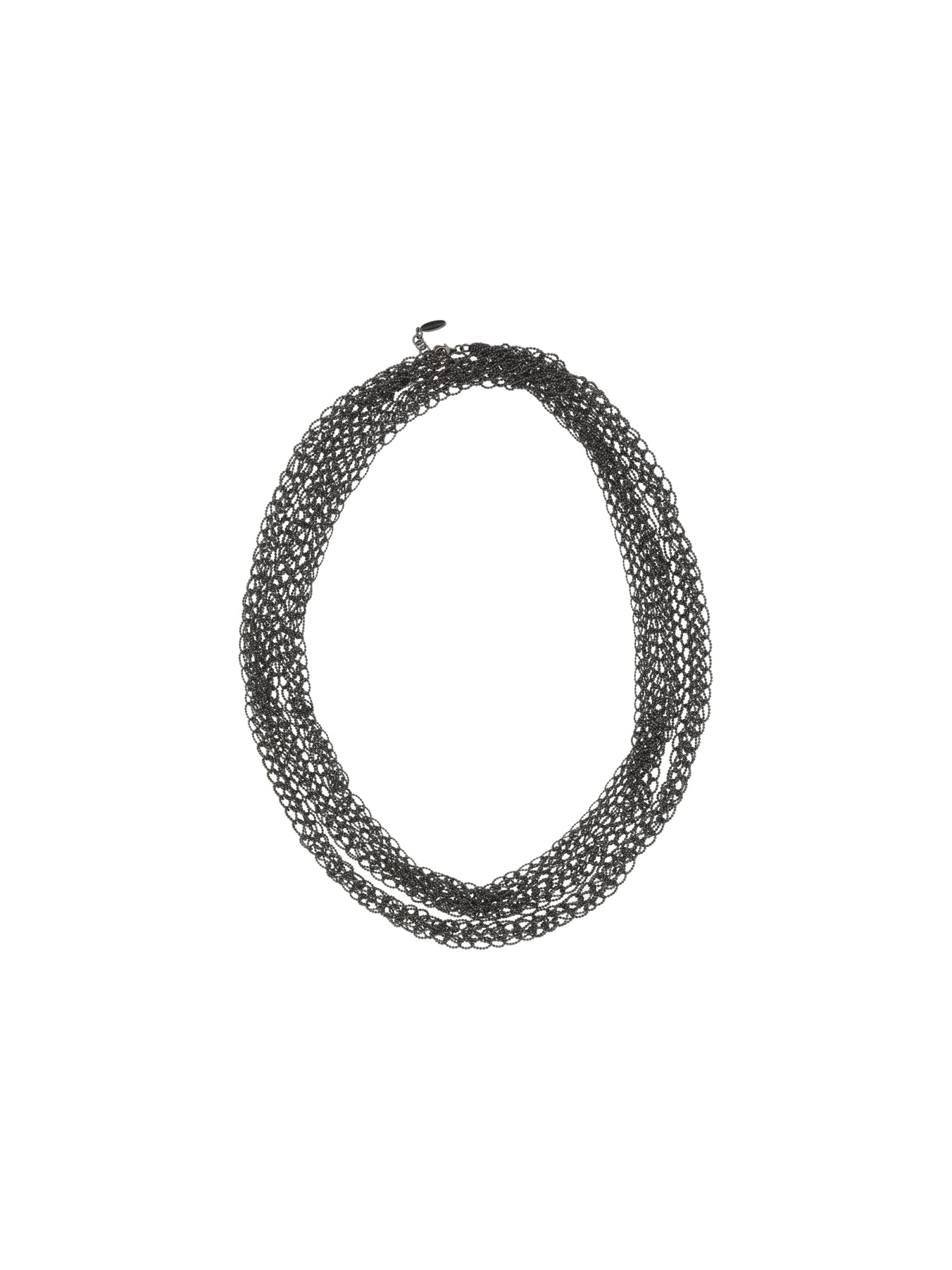 Brunello Cucinelli Precious Loops Necklace In Black