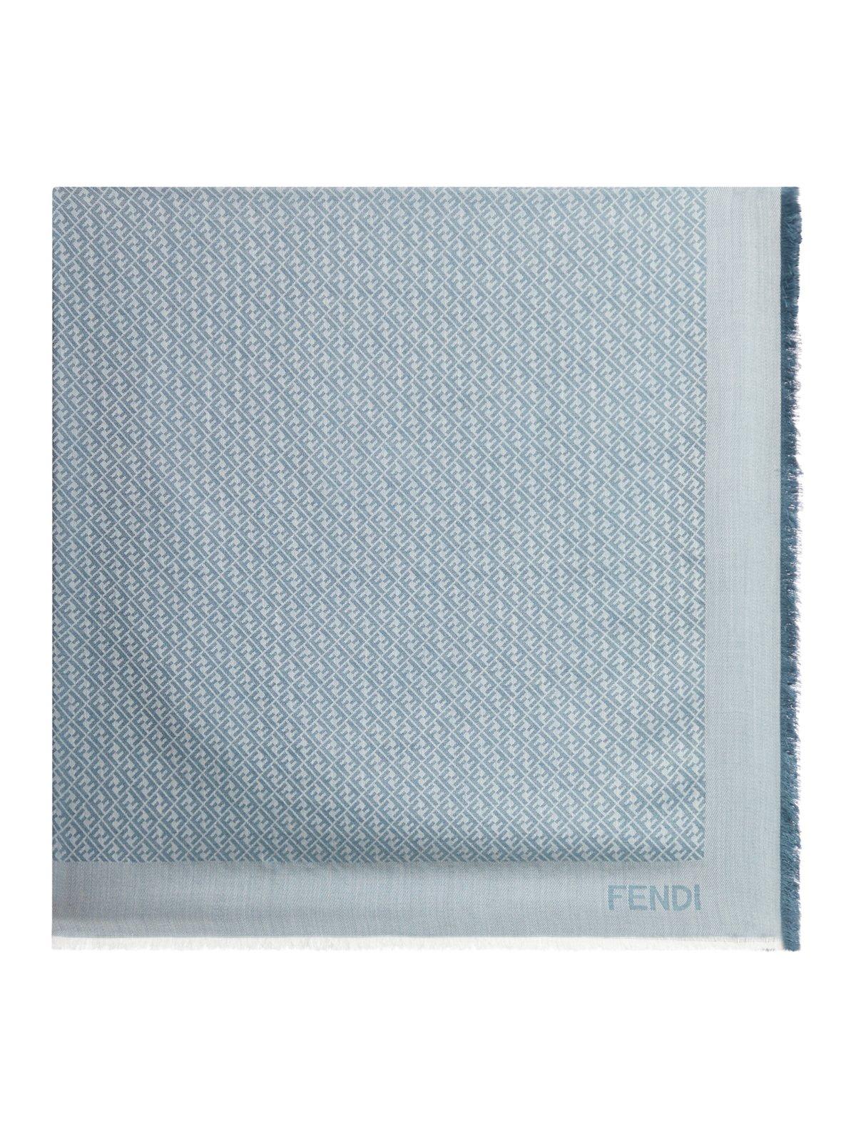 Shop Fendi Ff Diagonal Shawl In Blu