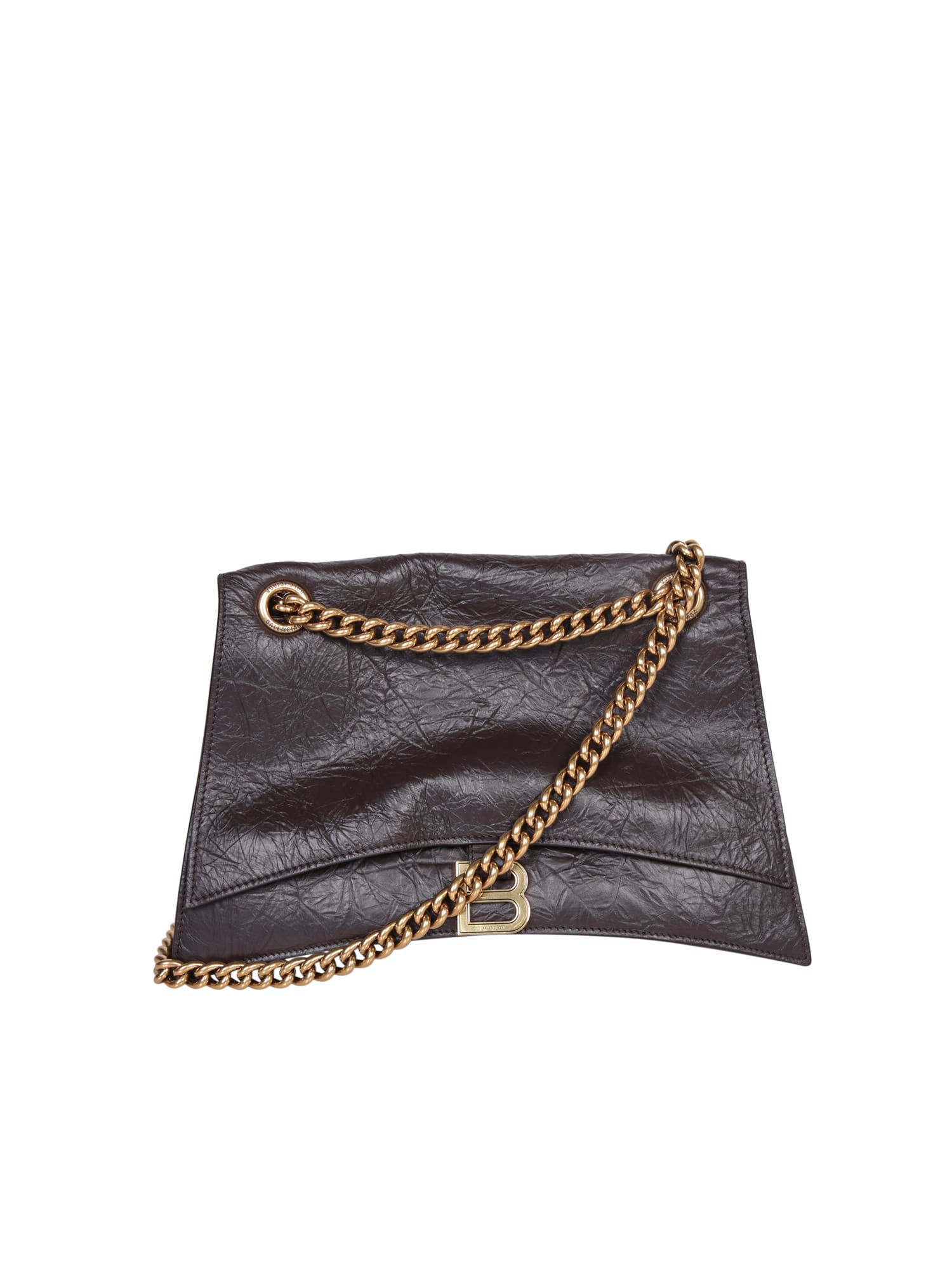 Shop Balenciaga Crush Medium Black Bag In Brown