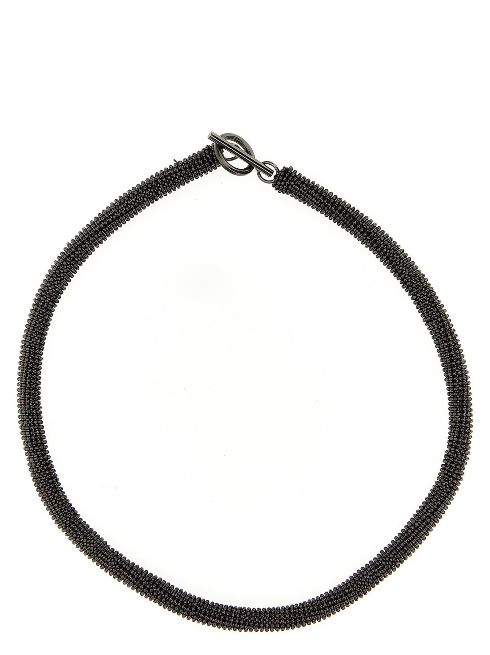 Shop Brunello Cucinelli Monile Necklace In Black